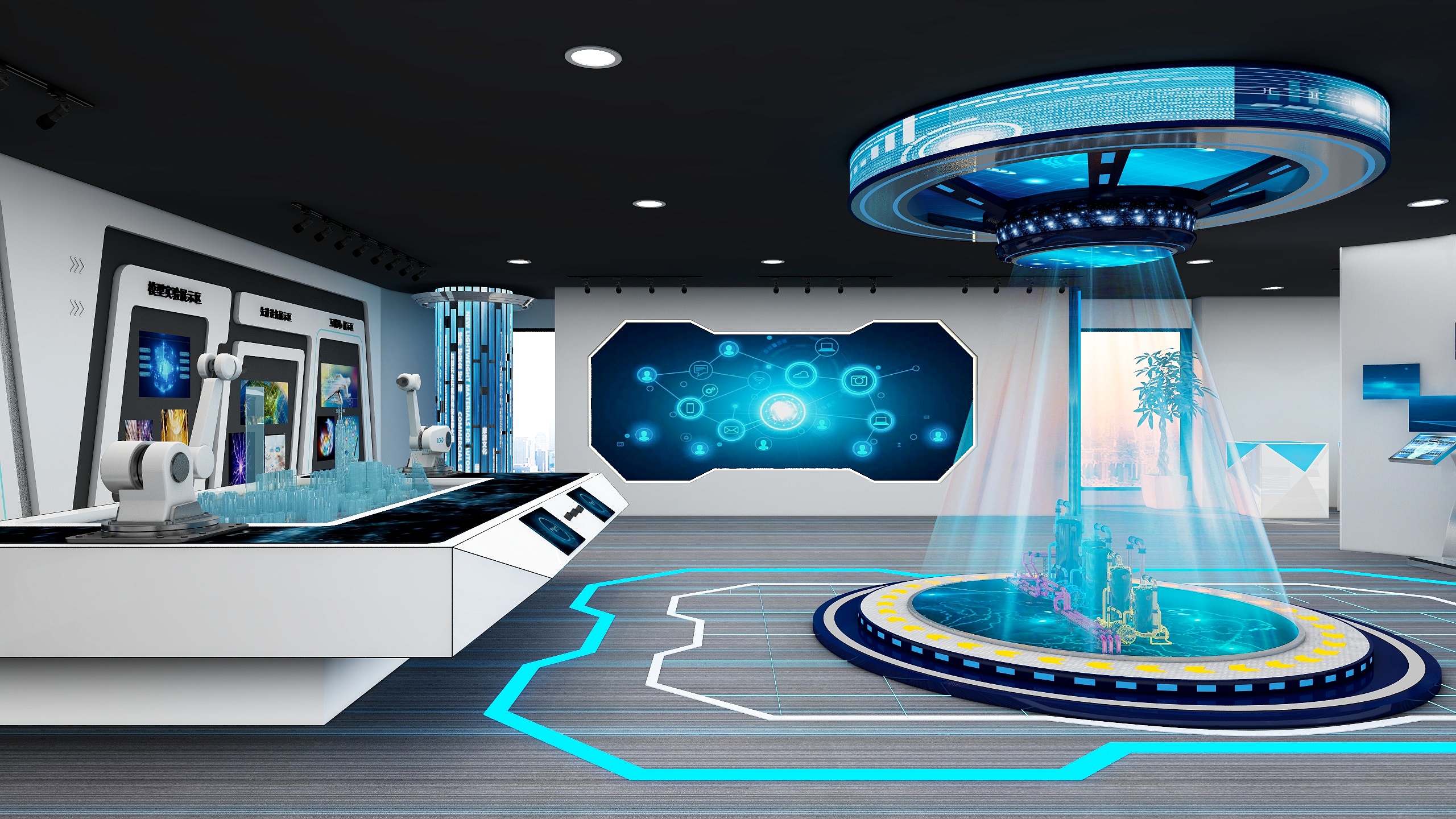 。。。-现代科技感展厅-装修设计方案