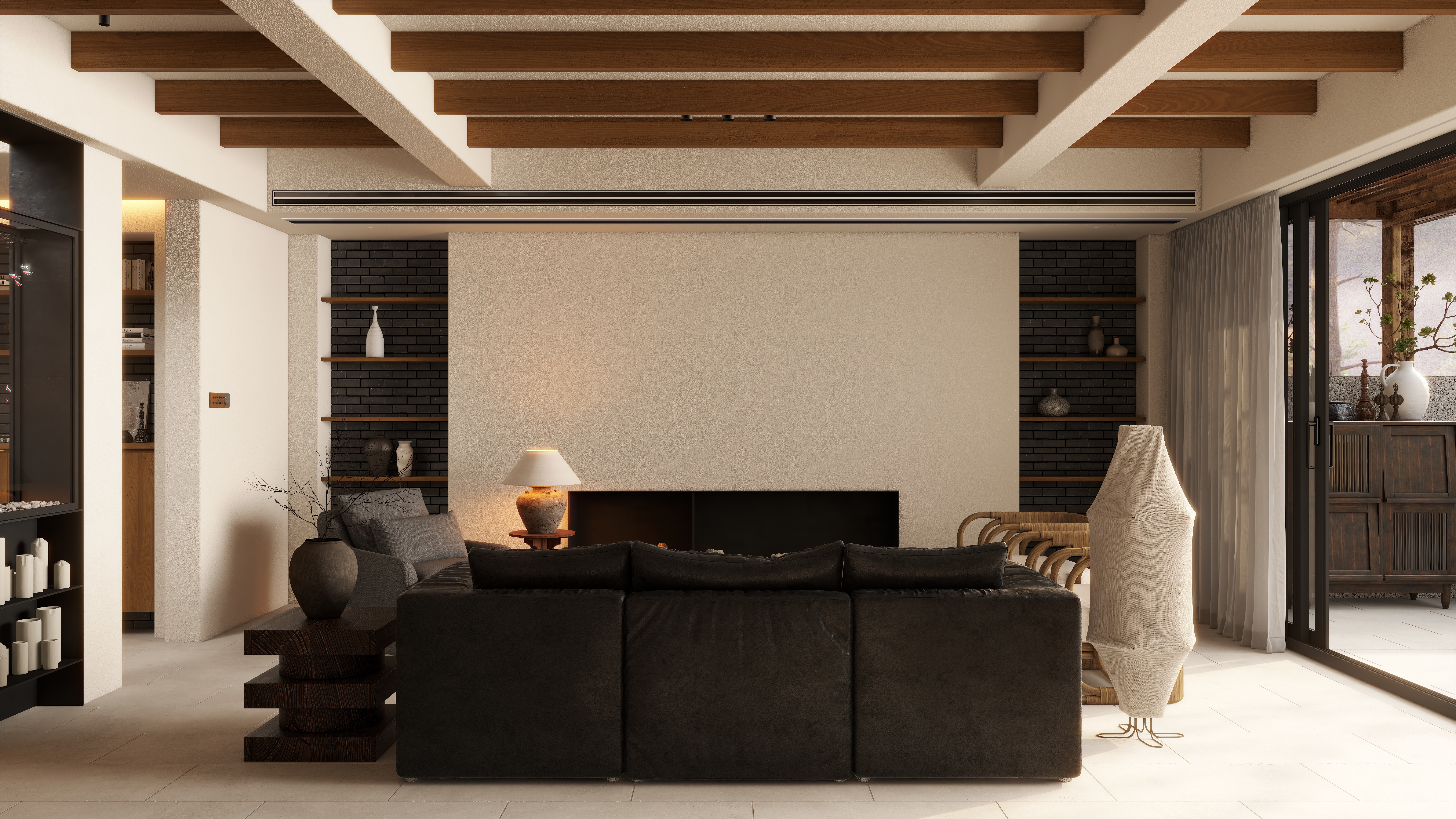 熬暖酱-重庆绿城春熙云庐自然主义私宅一层客餐厅装修效果图第2张