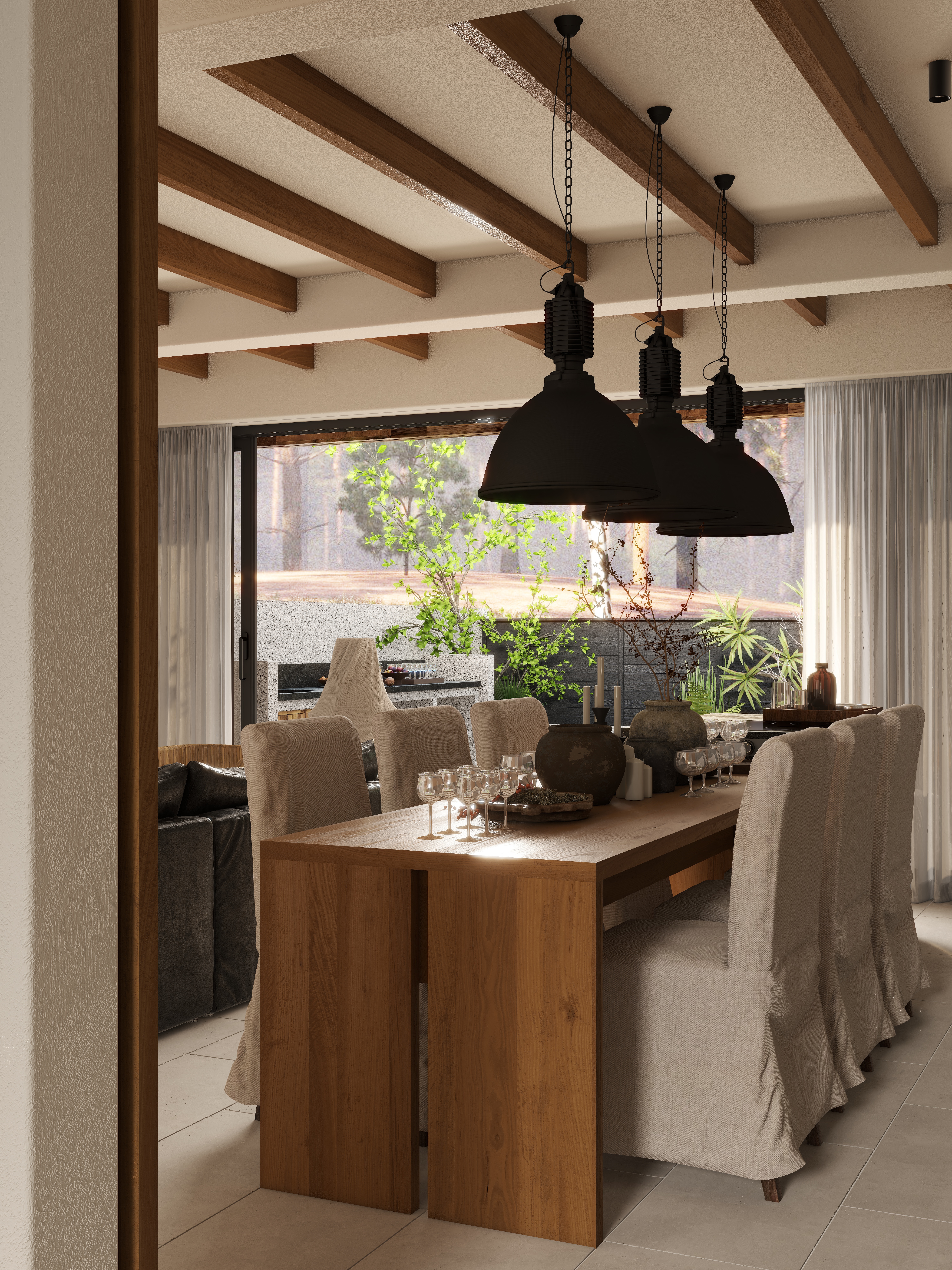 熬暖酱-重庆绿城春熙云庐自然主义私宅一层厨房装修效果图第3张