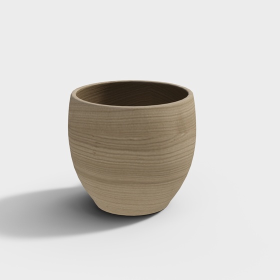 Vintage Brown Clay Pot 3D Model for Rustic Decor