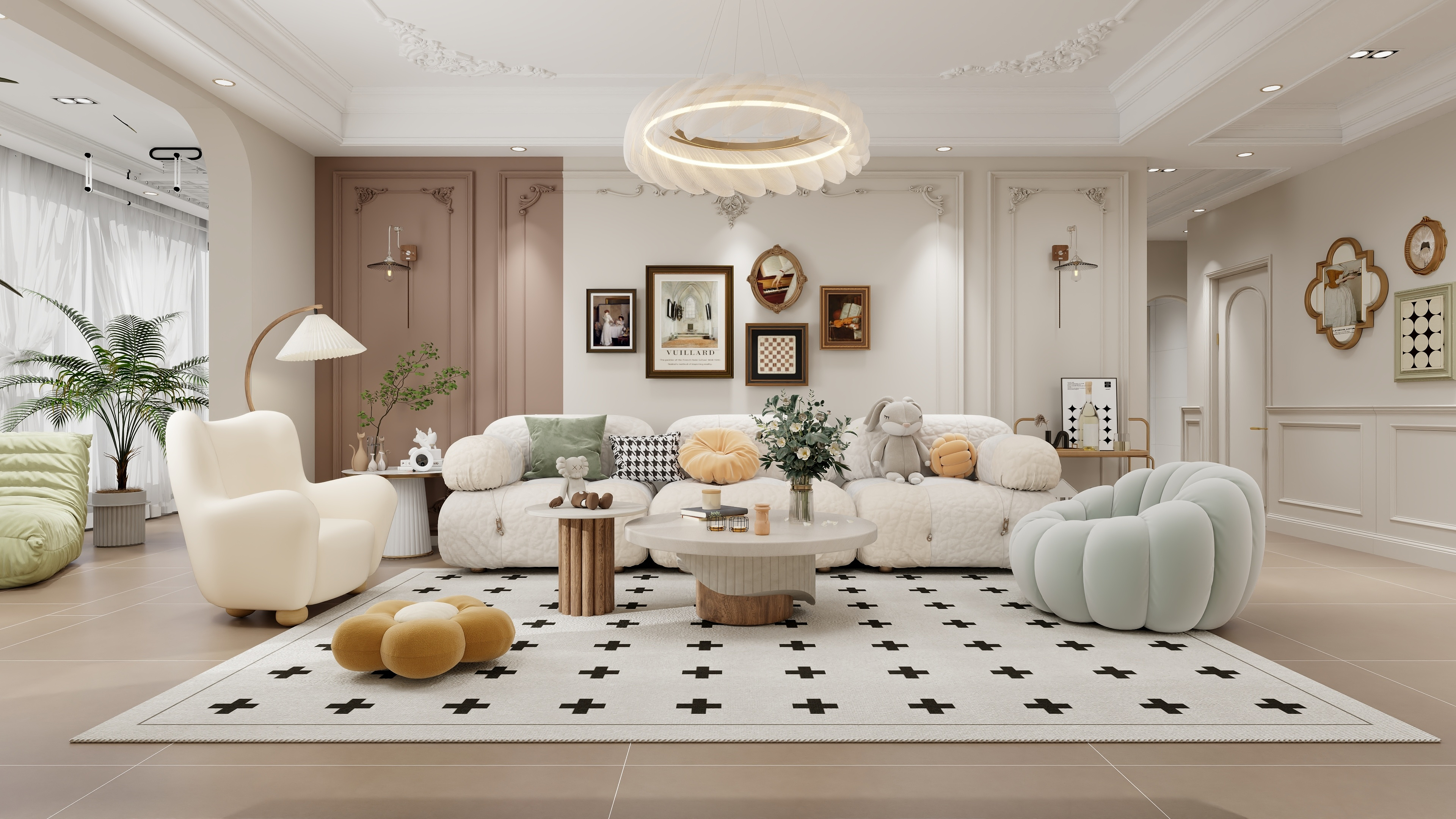 王思力-幸福城--法式奶油风-装修设计方案