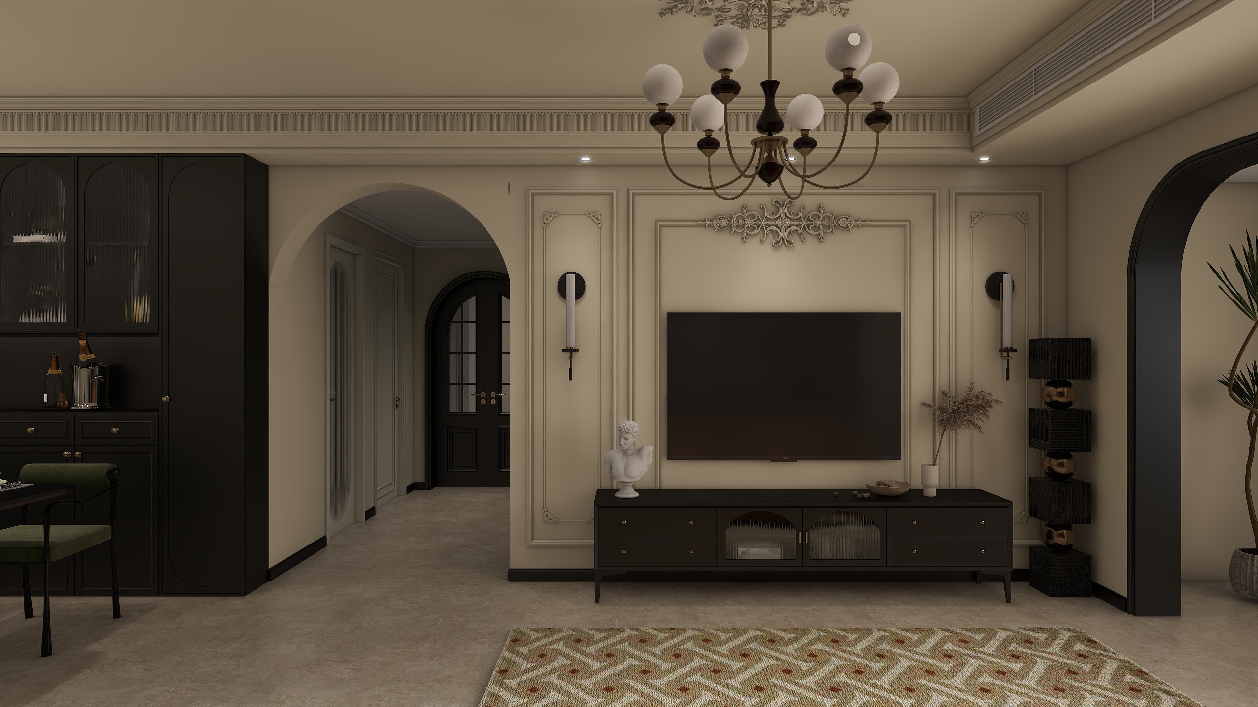 kwdesign99-金地玖峯汇103㎡1室装修效果图