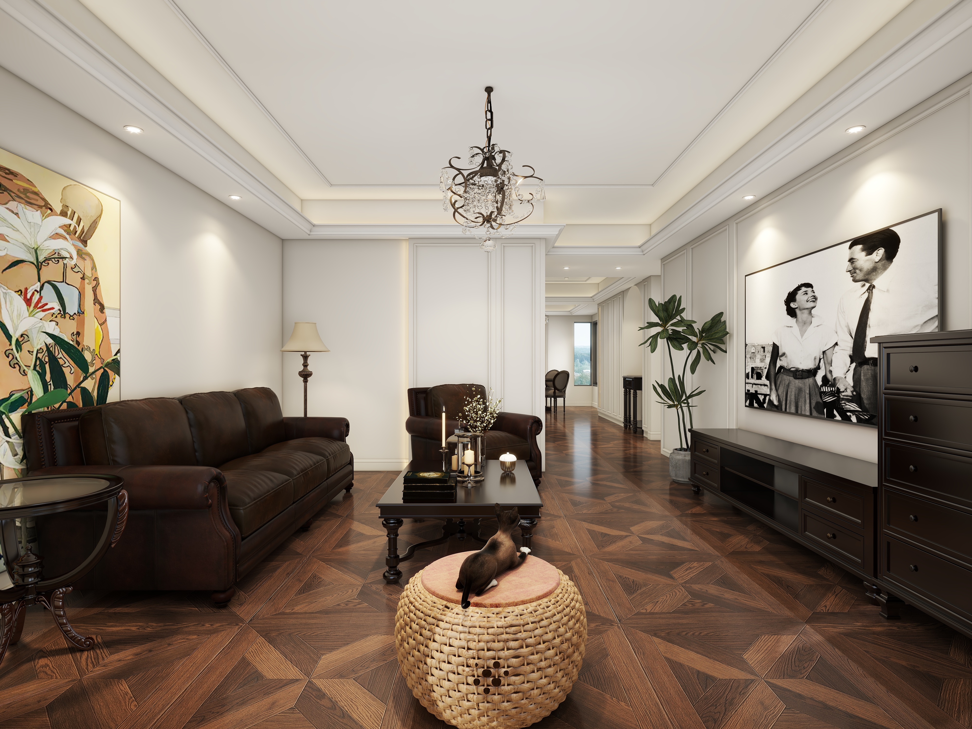 西安设计师汤汤-万科城市之光美式3室装修效果图