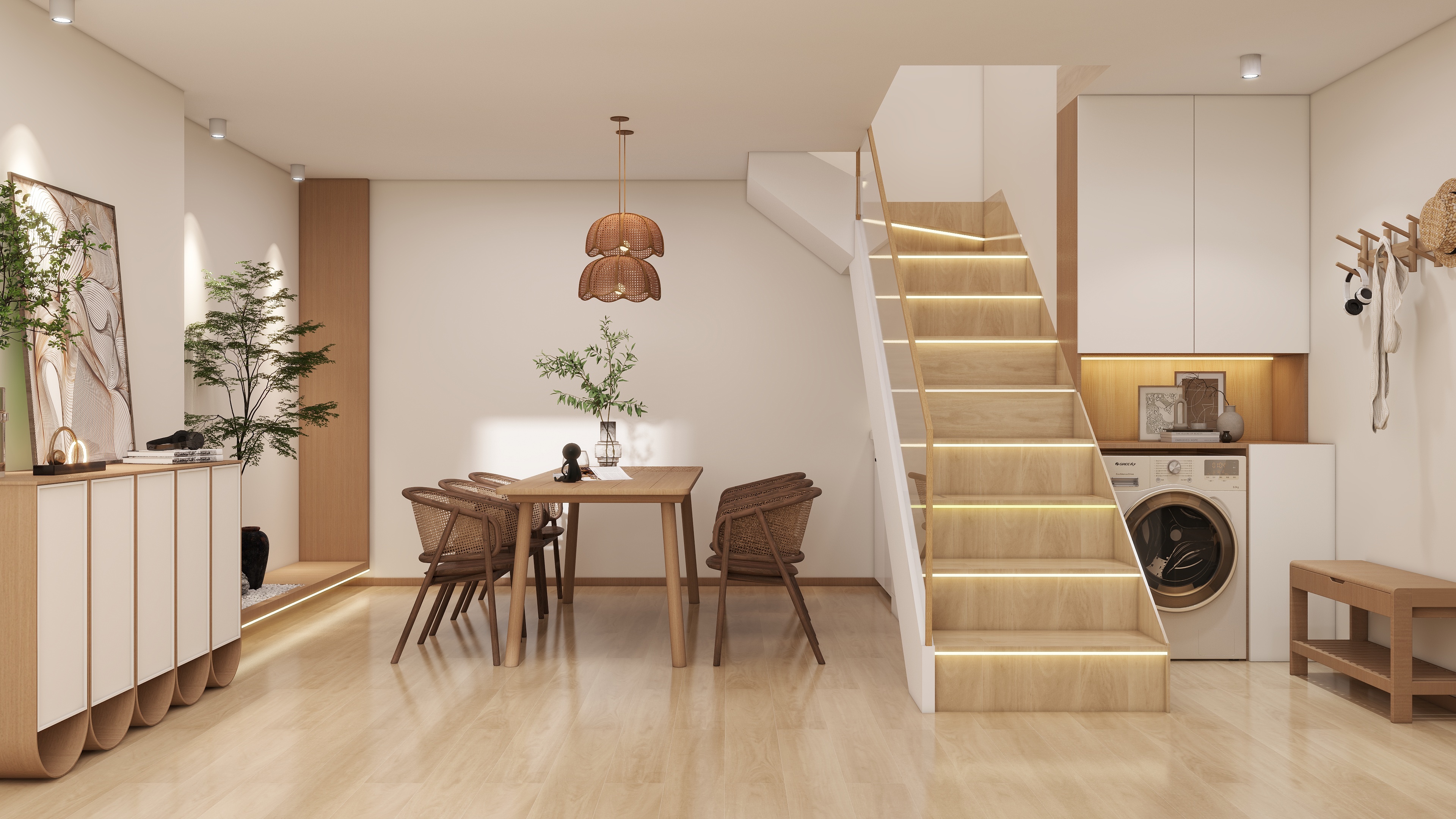 庄育霖-名城广场LOFT奶油原木风设计装修效果图