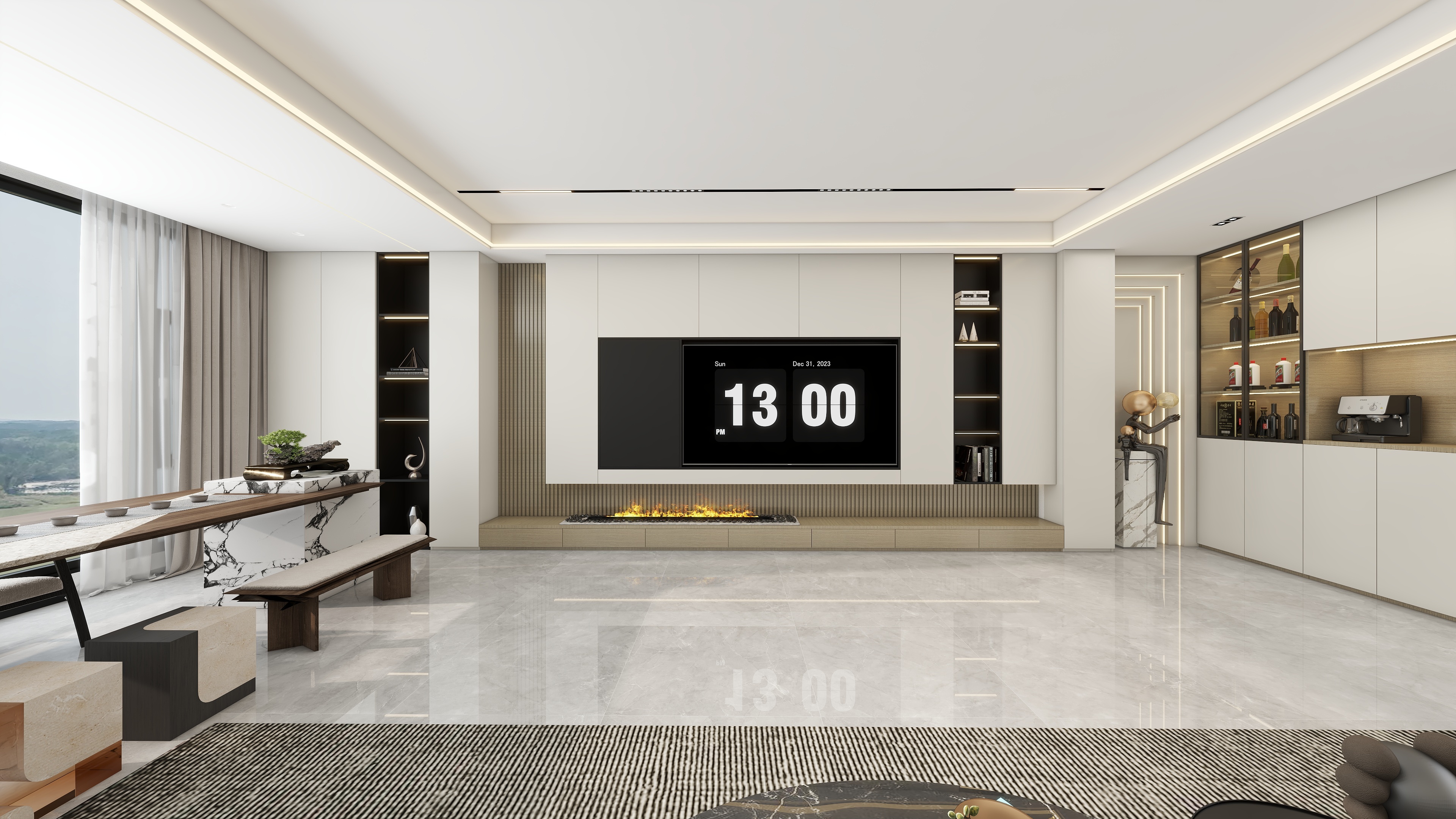 设计师HUANGQIHAO-【现代轻奢】唐元别墅2栋二楼客厅-装修设计方案