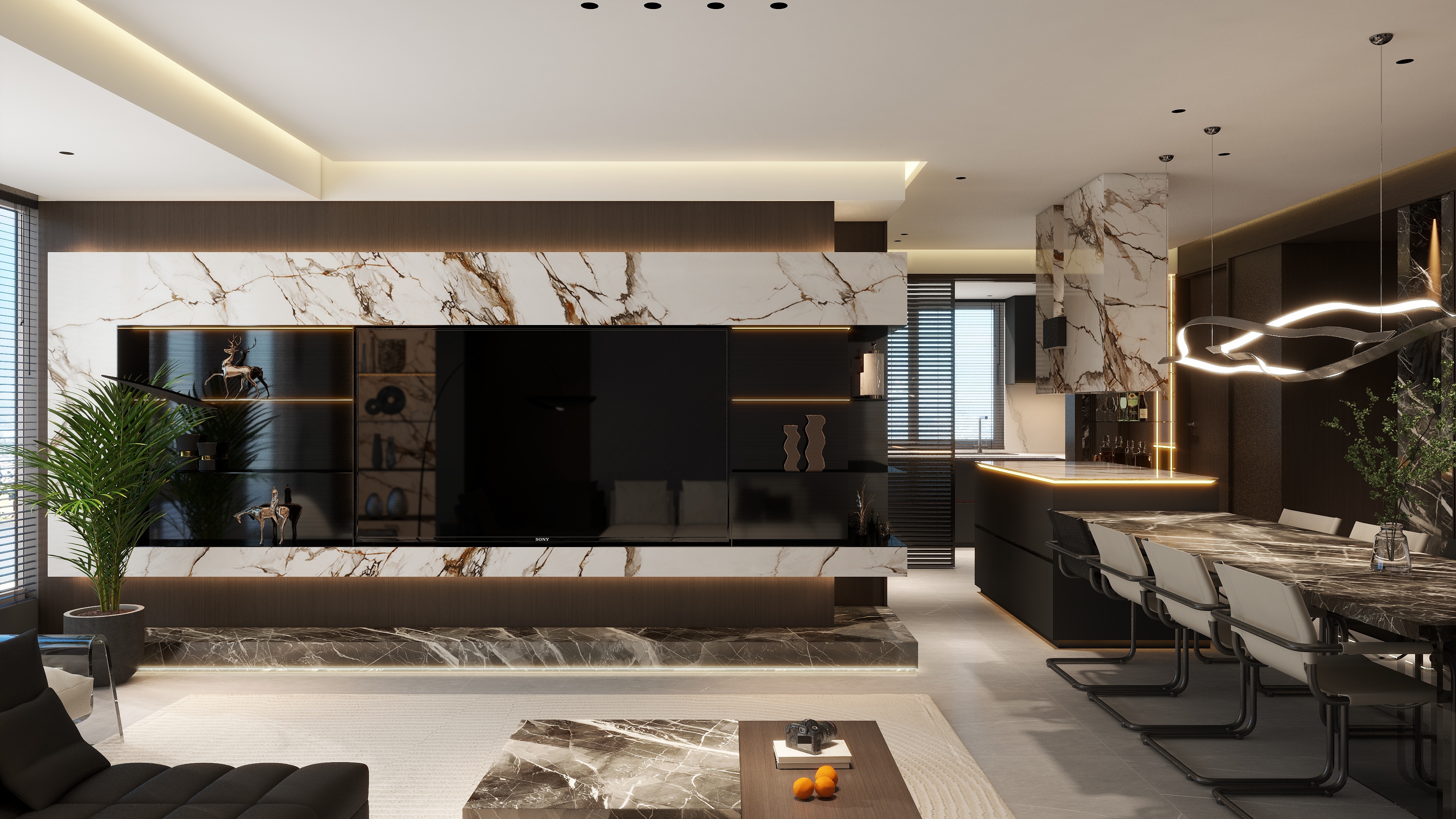 茶韵风轻-东湄社区意式极简140平-装修设计方案