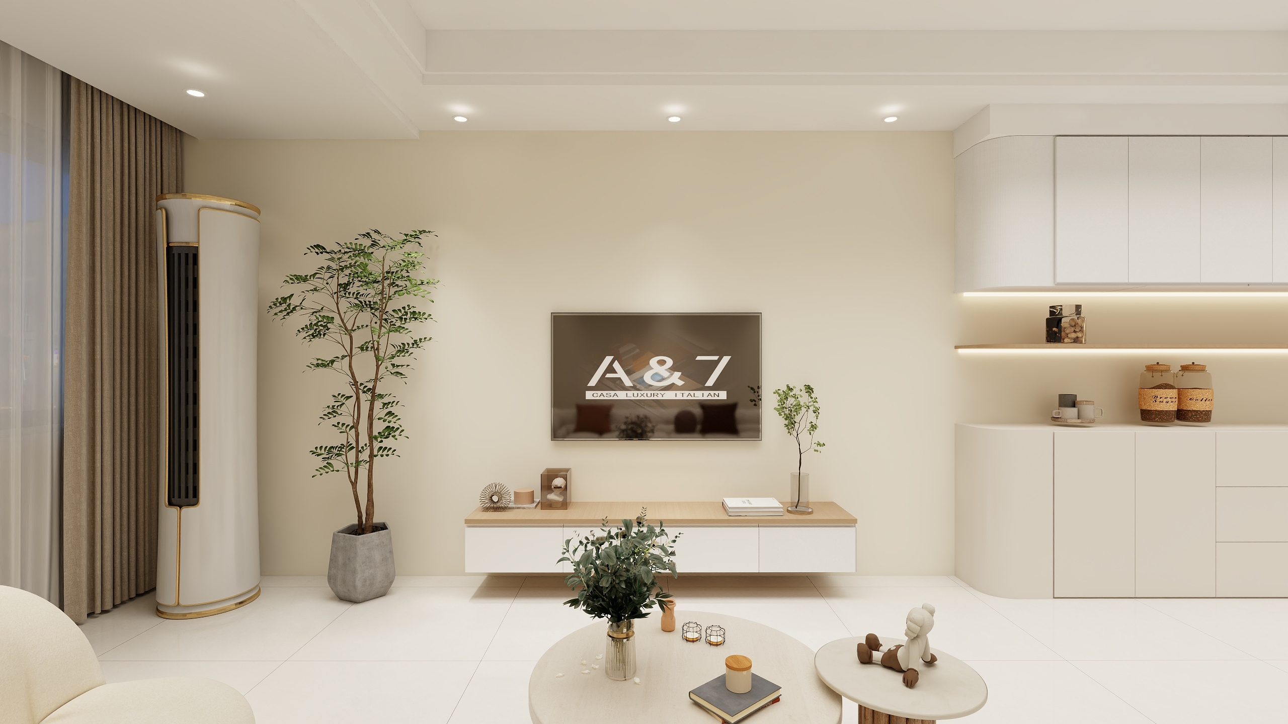 798云端设计-奶油风二室一厅-装修设计方案