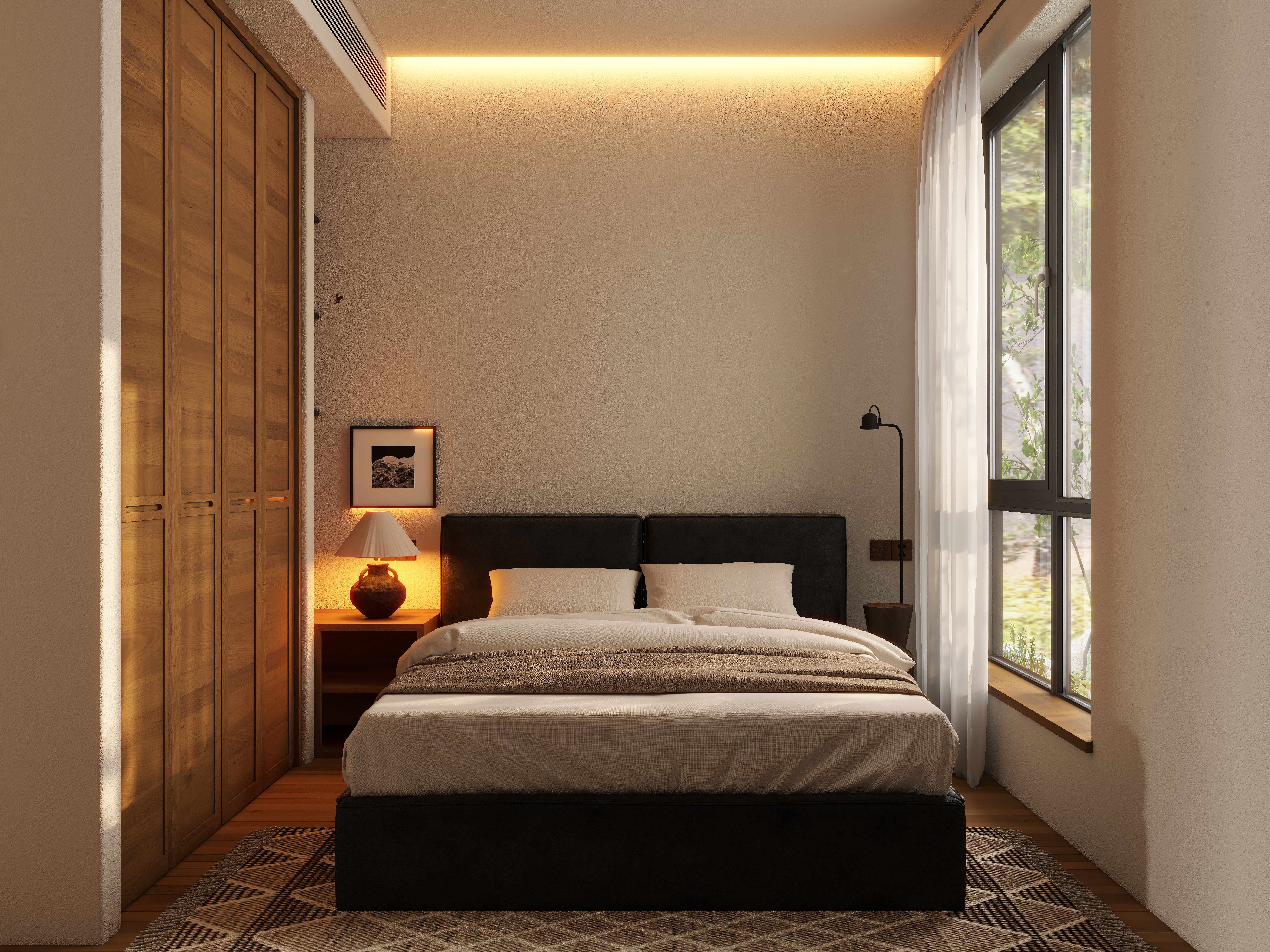 熬暖酱-重庆绿城春熙云庐自然主义私宅一层老人房装修效果图第1张