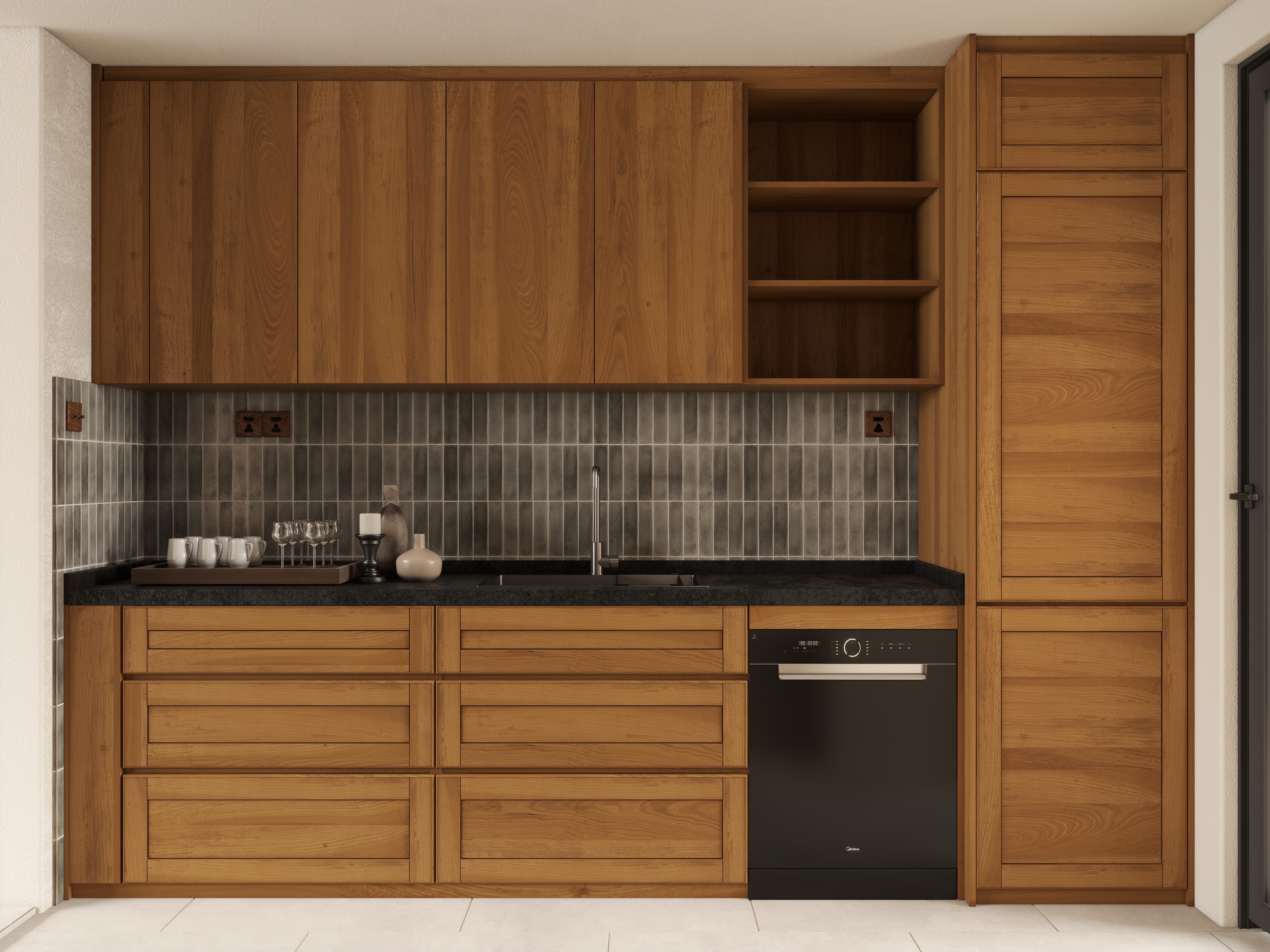 熬暖酱-重庆绿城春熙云庐自然主义私宅一层厨房装修效果图第1张