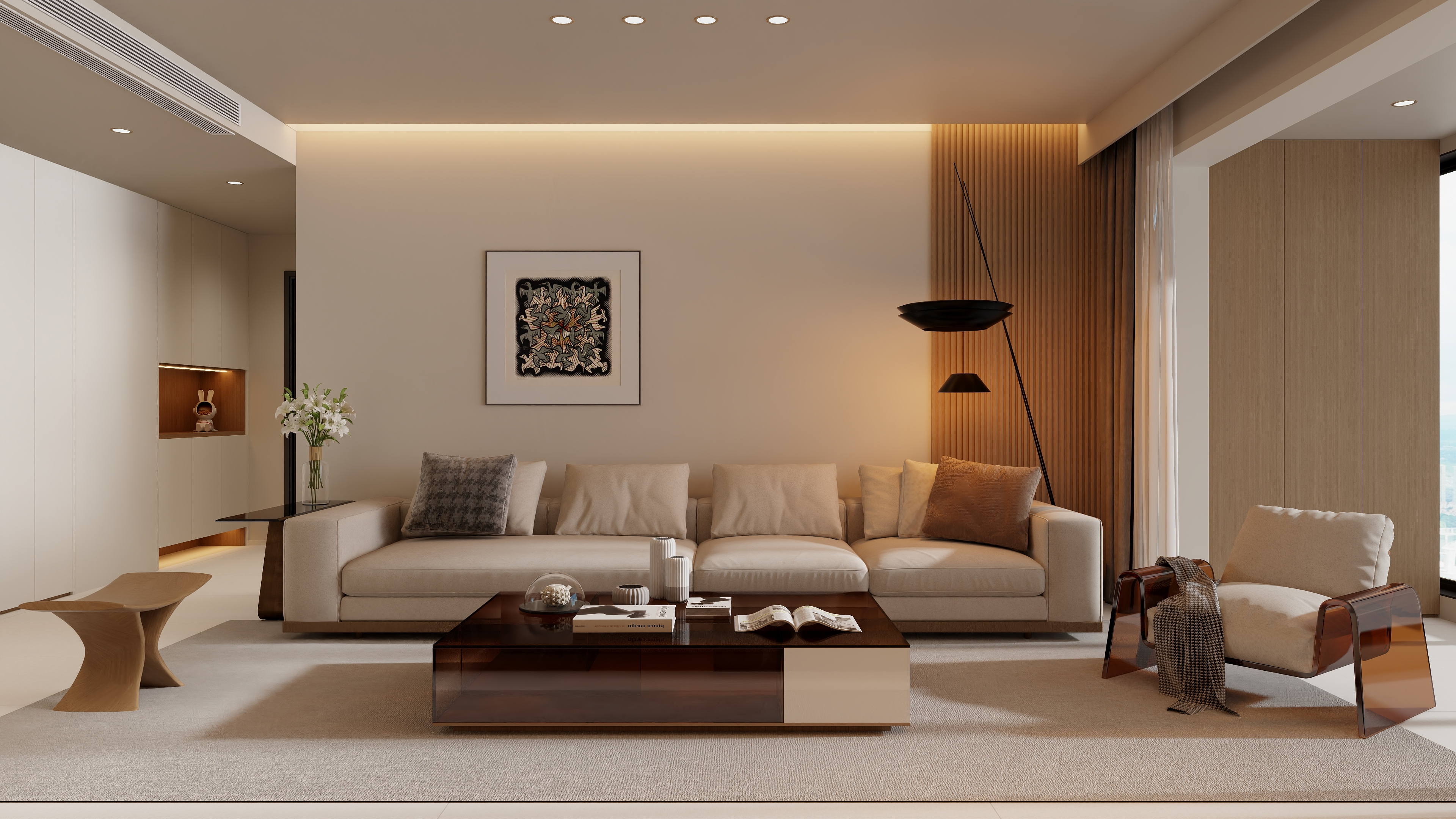 书涵|Harder-【一端】  125m²原木风三室设计装修效果图