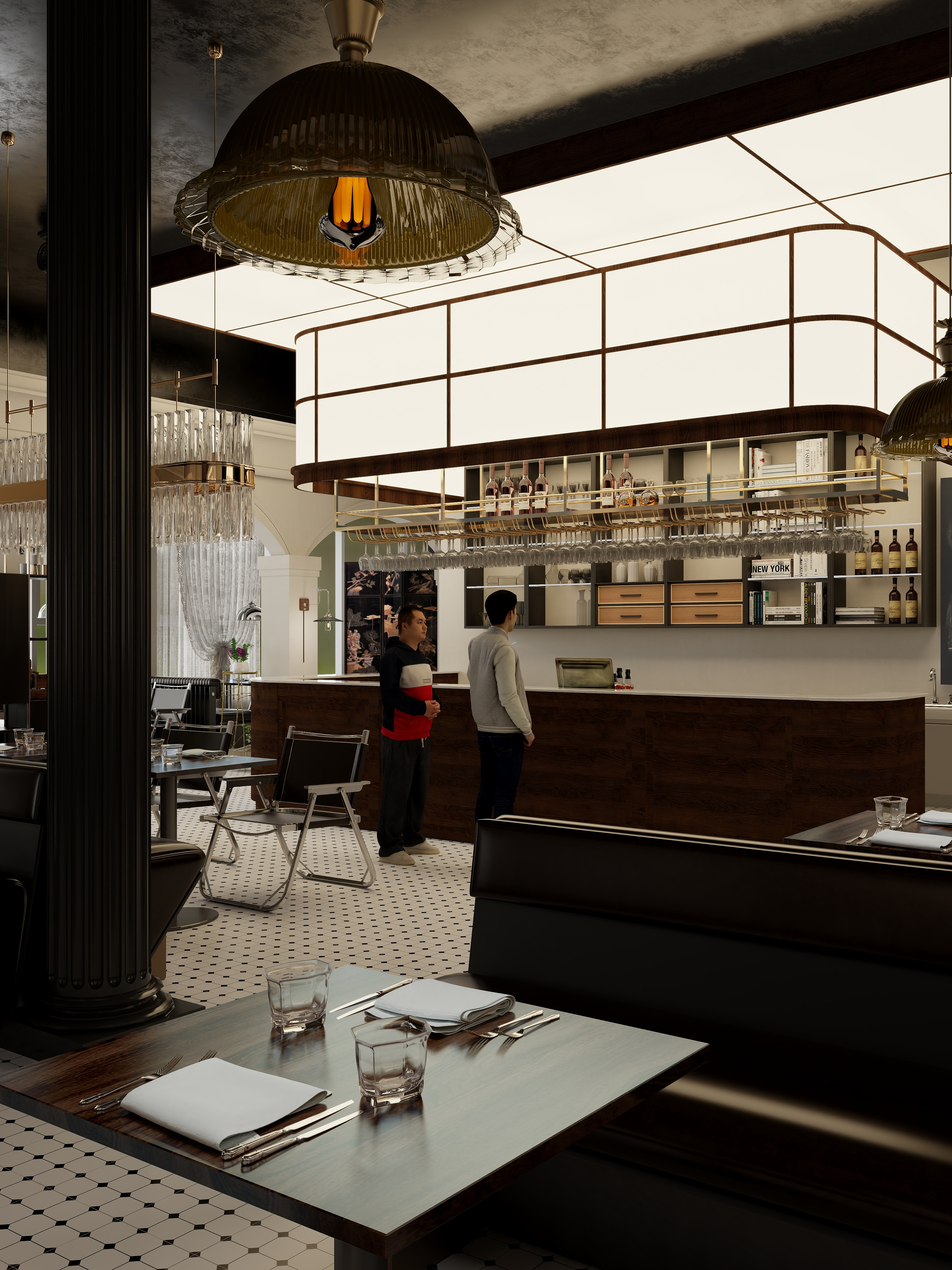 南天门老师-复古西餐厅装修效果图