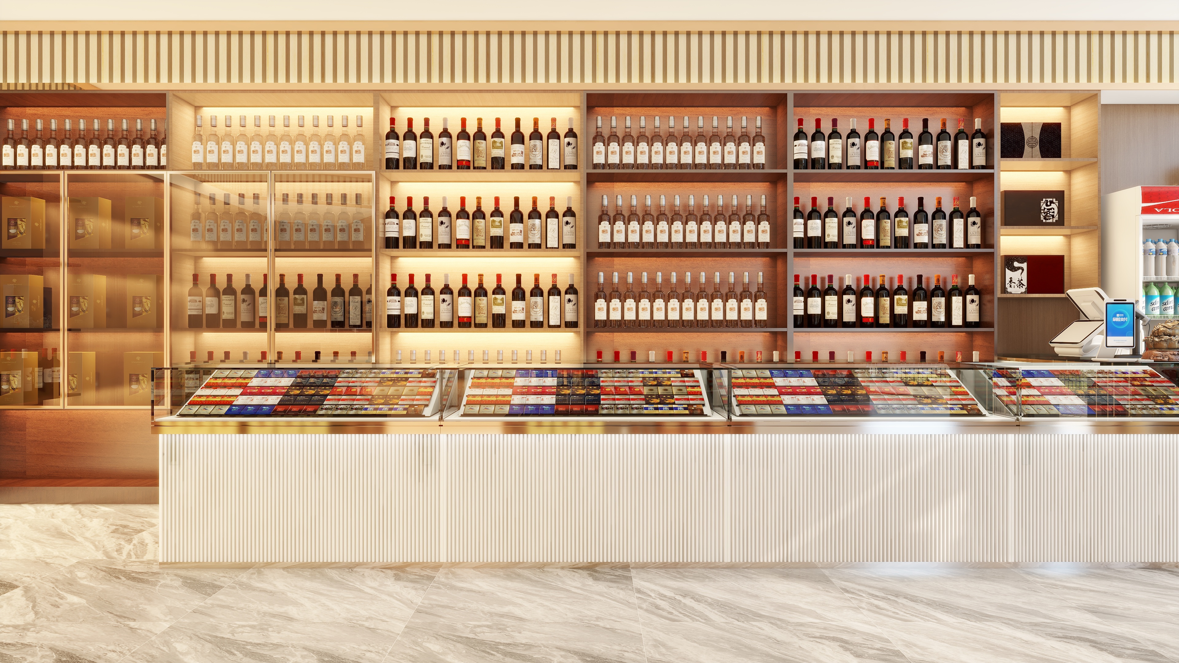 浩田tht-75平方名烟名酒红酒专卖店设计-装修设计方案