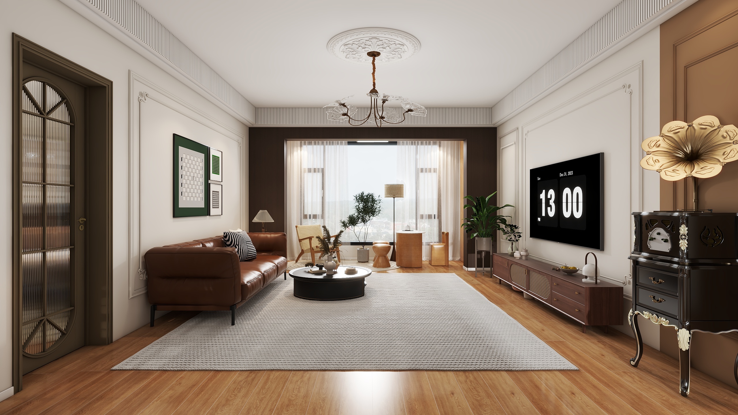 LYJ设计工作室-127㎡3室装修效果图