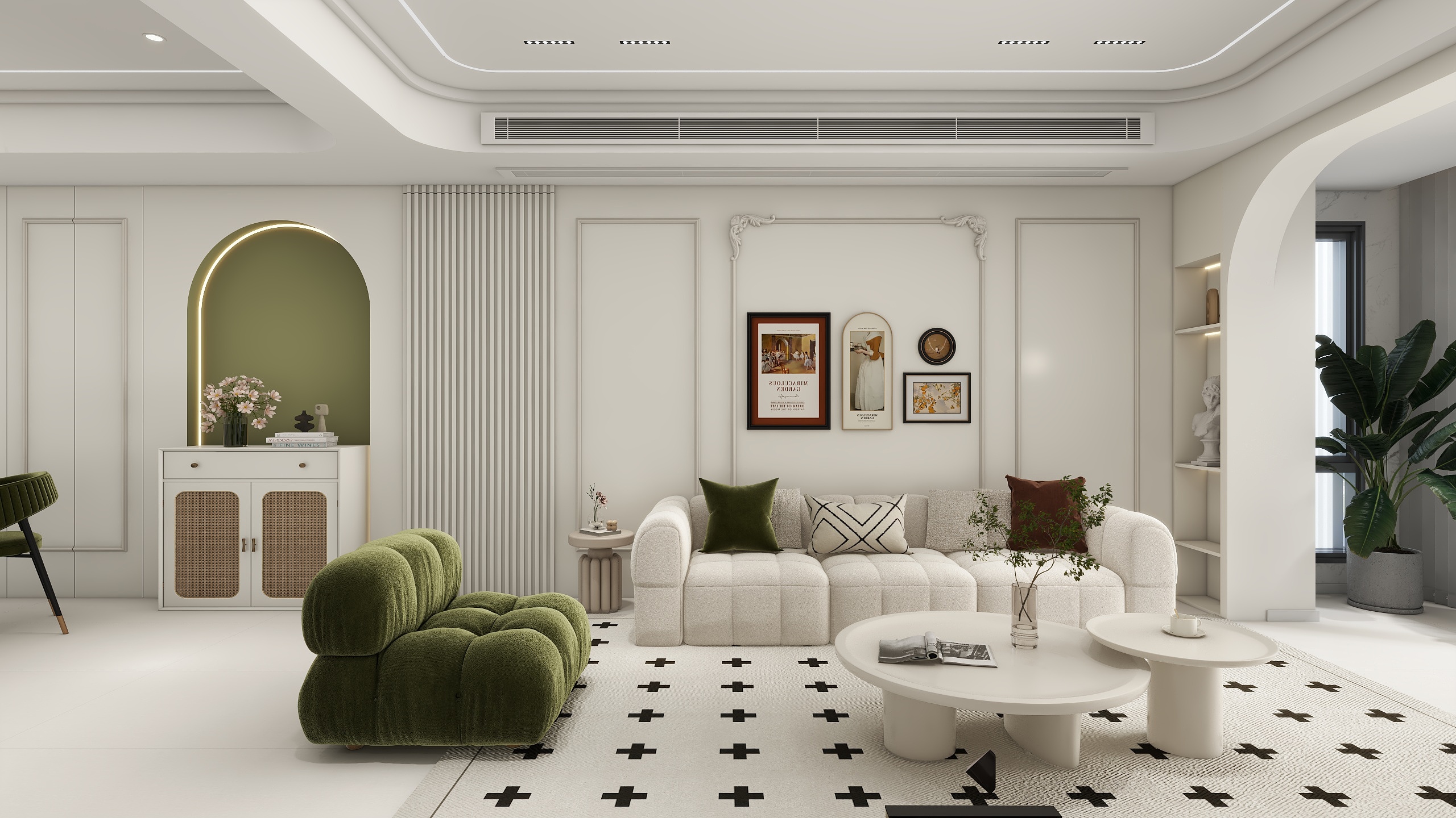 惠惠设计-法式奶油风-客厅-装修设计方案