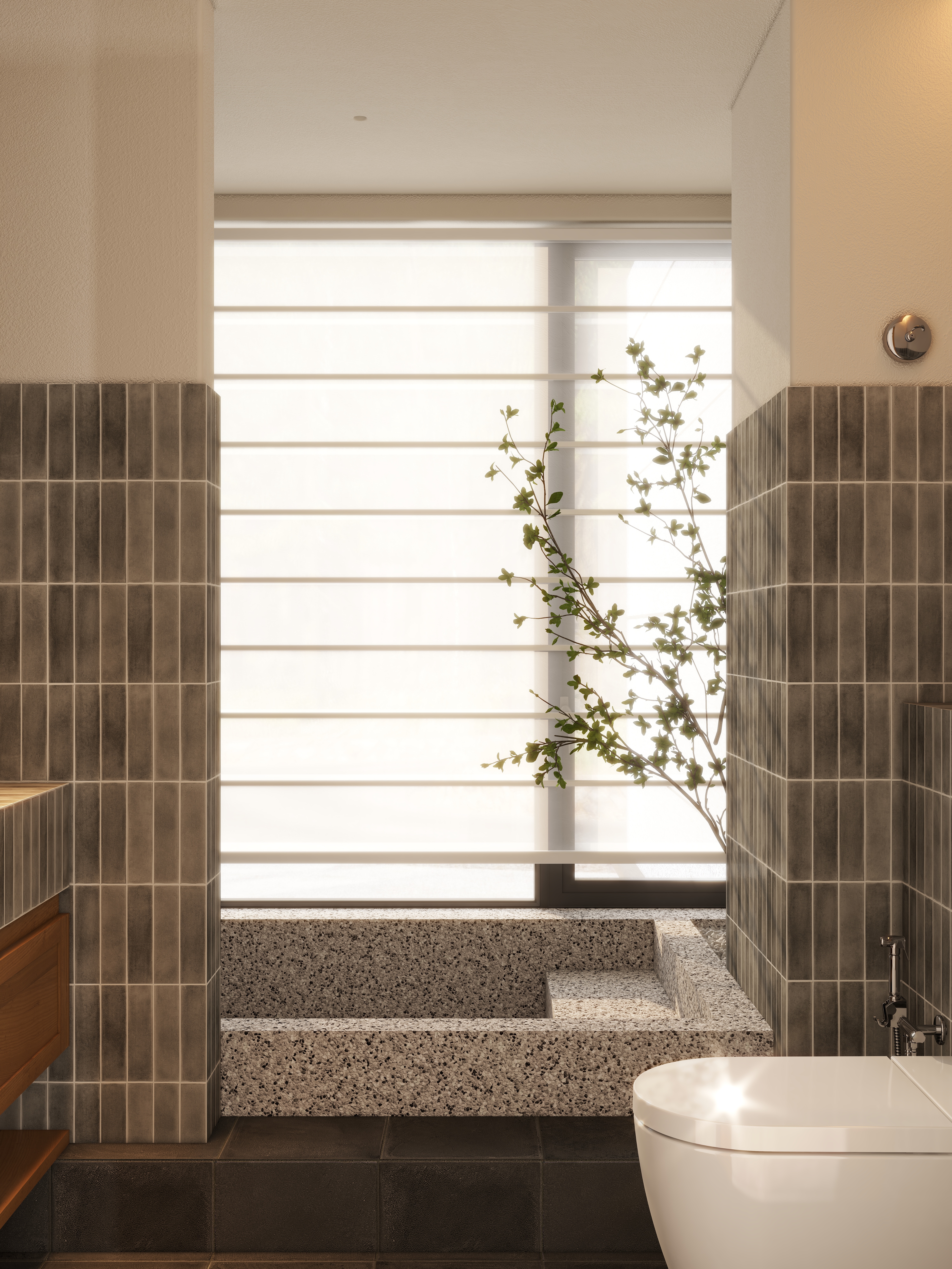 熬暖酱-重庆绿城春熙云庐自然主义私宅二层主卫装修效果图第1张