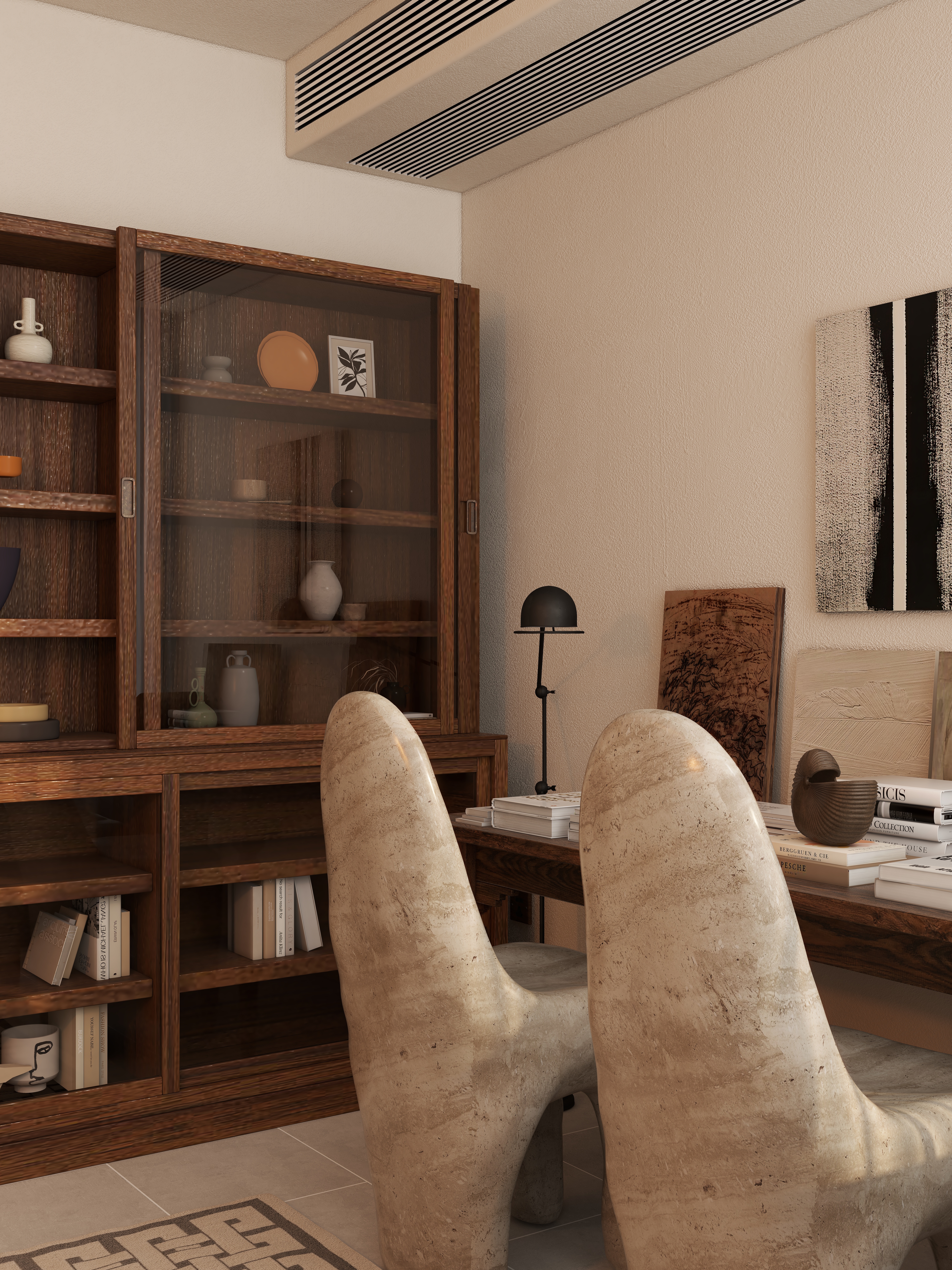 熬暖酱-重庆绿城春熙云庐自然主义私宅二层书房装修效果图第4张