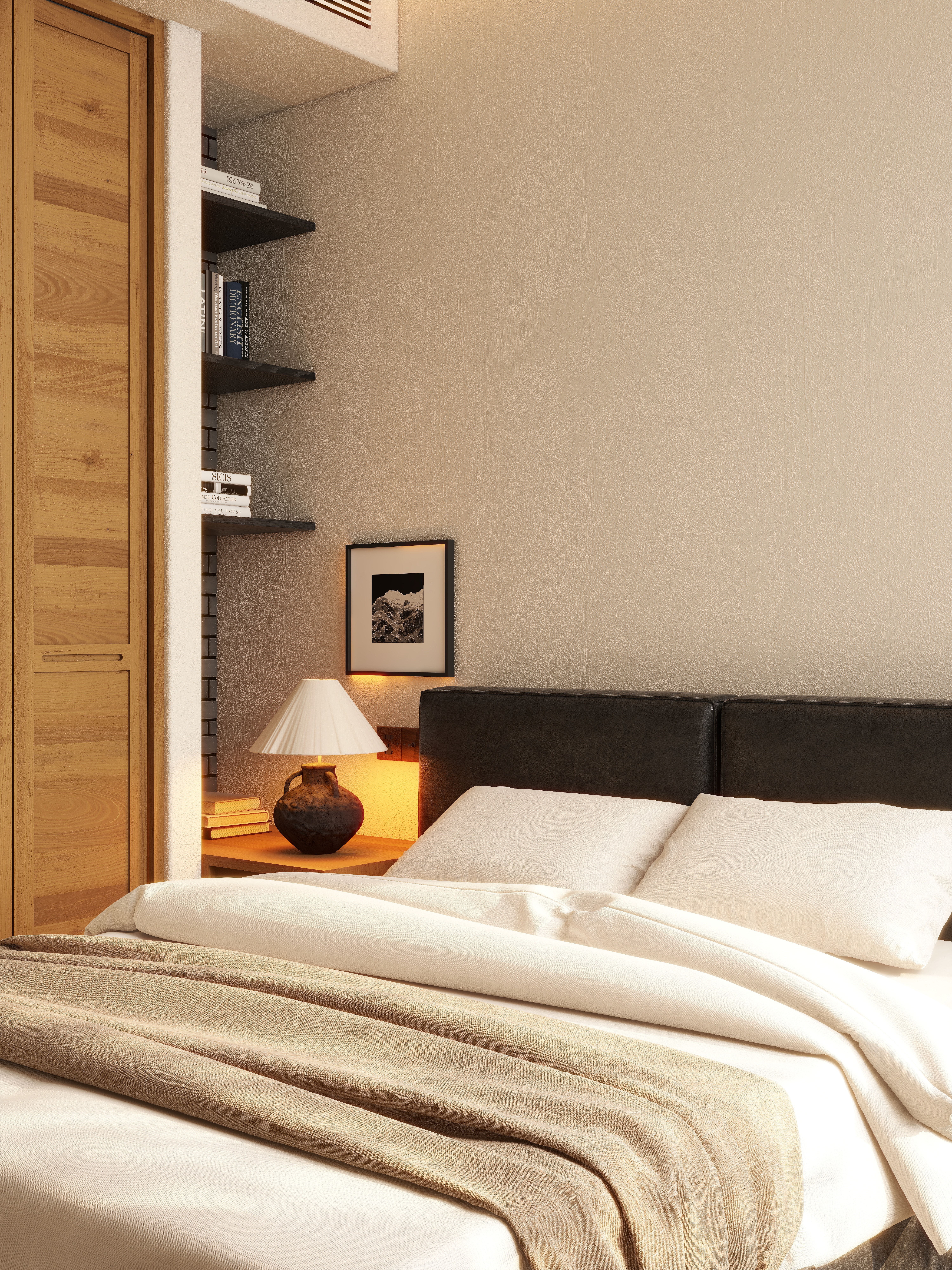 熬暖酱-重庆绿城春熙云庐自然主义私宅一层老人房装修效果图第4张