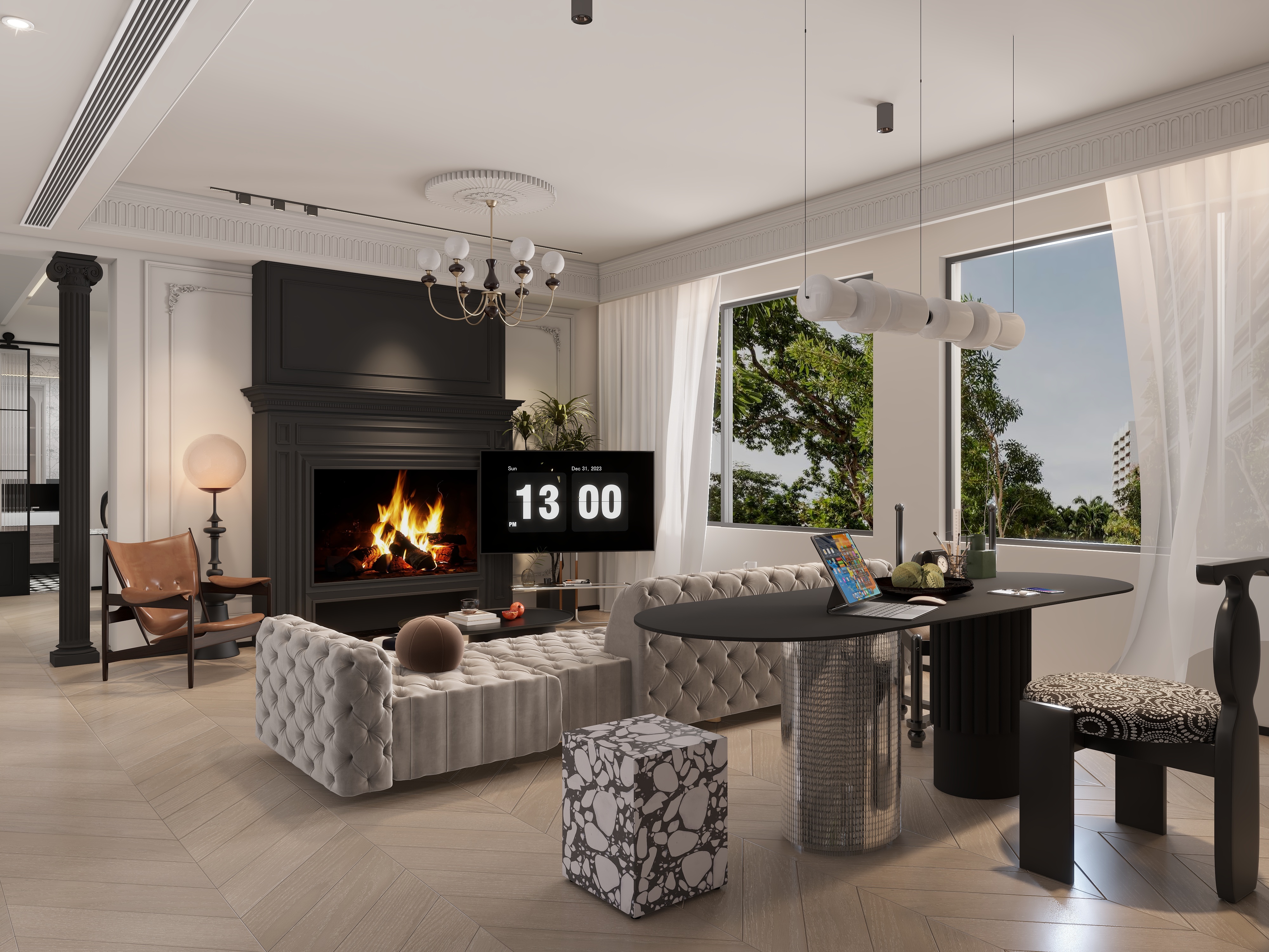 Charon张帆-启秀园.2稿中古188平4室-装修设计方案