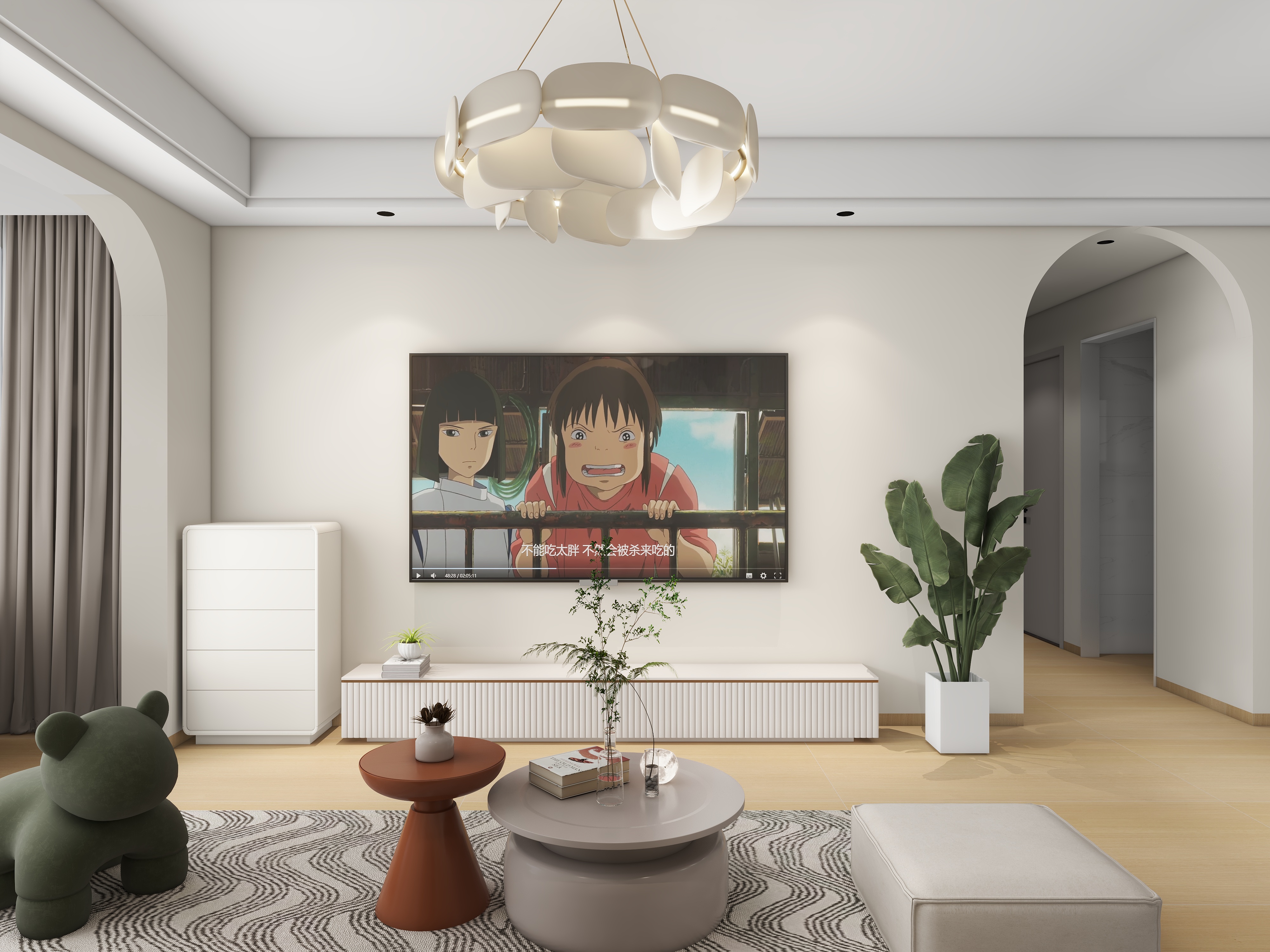 范志诚-辉煌国际三房现代奶油风-装修设计方案