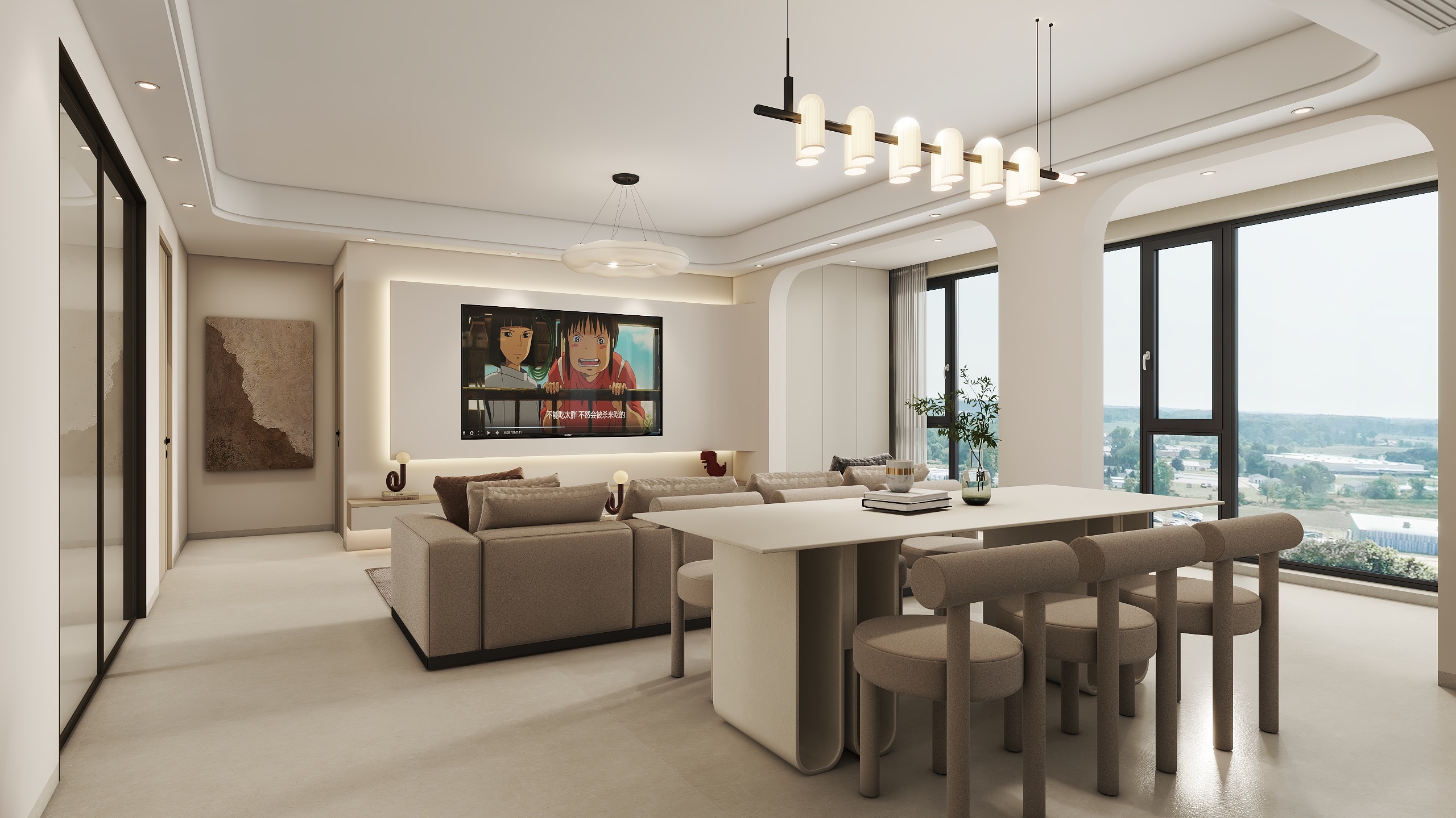 刘惠.-115㎡奶油风装修效果图