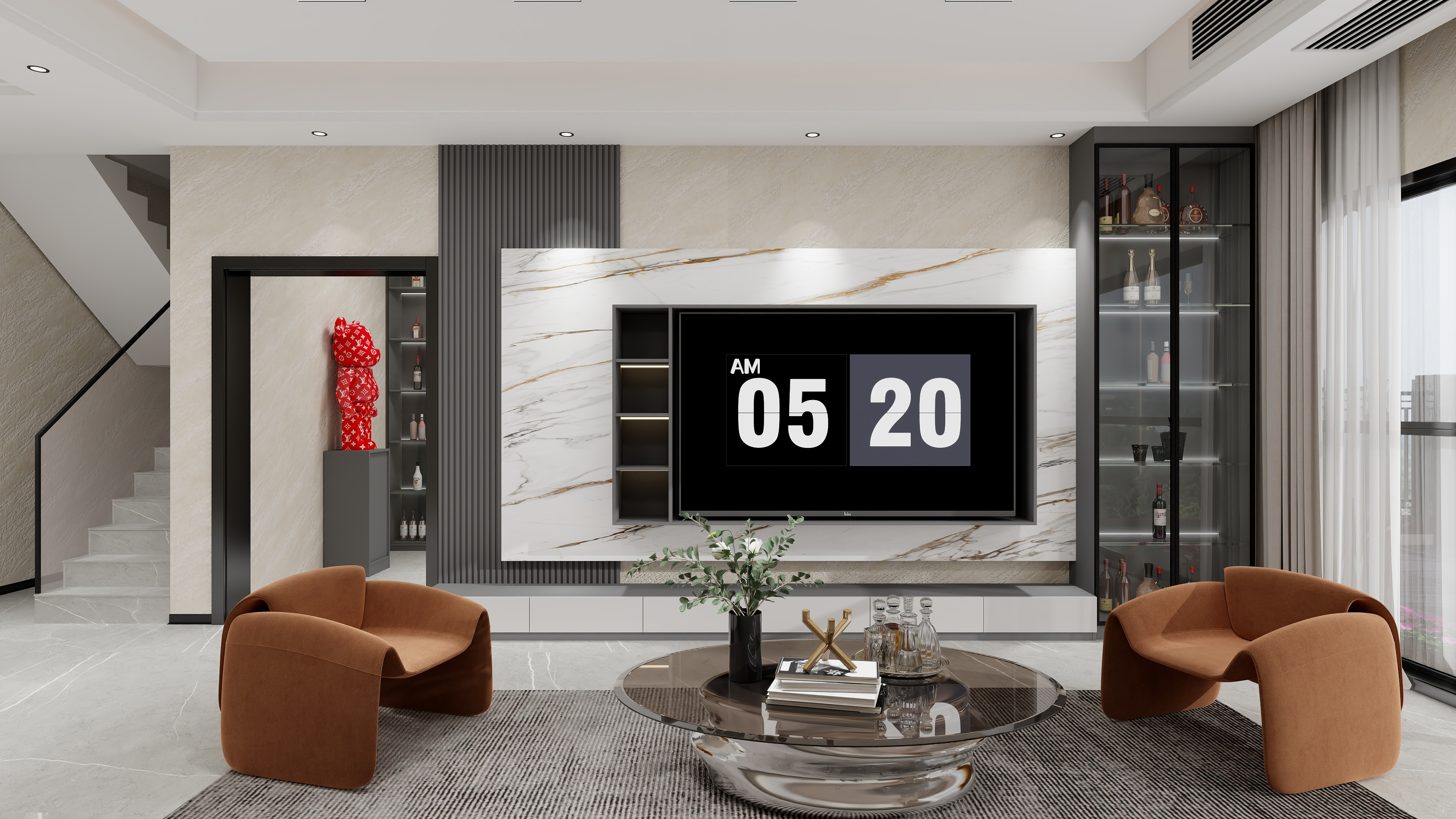 连州展飞整装馆-大周商贸城朗墅A户型（4室3卫158平方）轻奢风格-装修设计方案