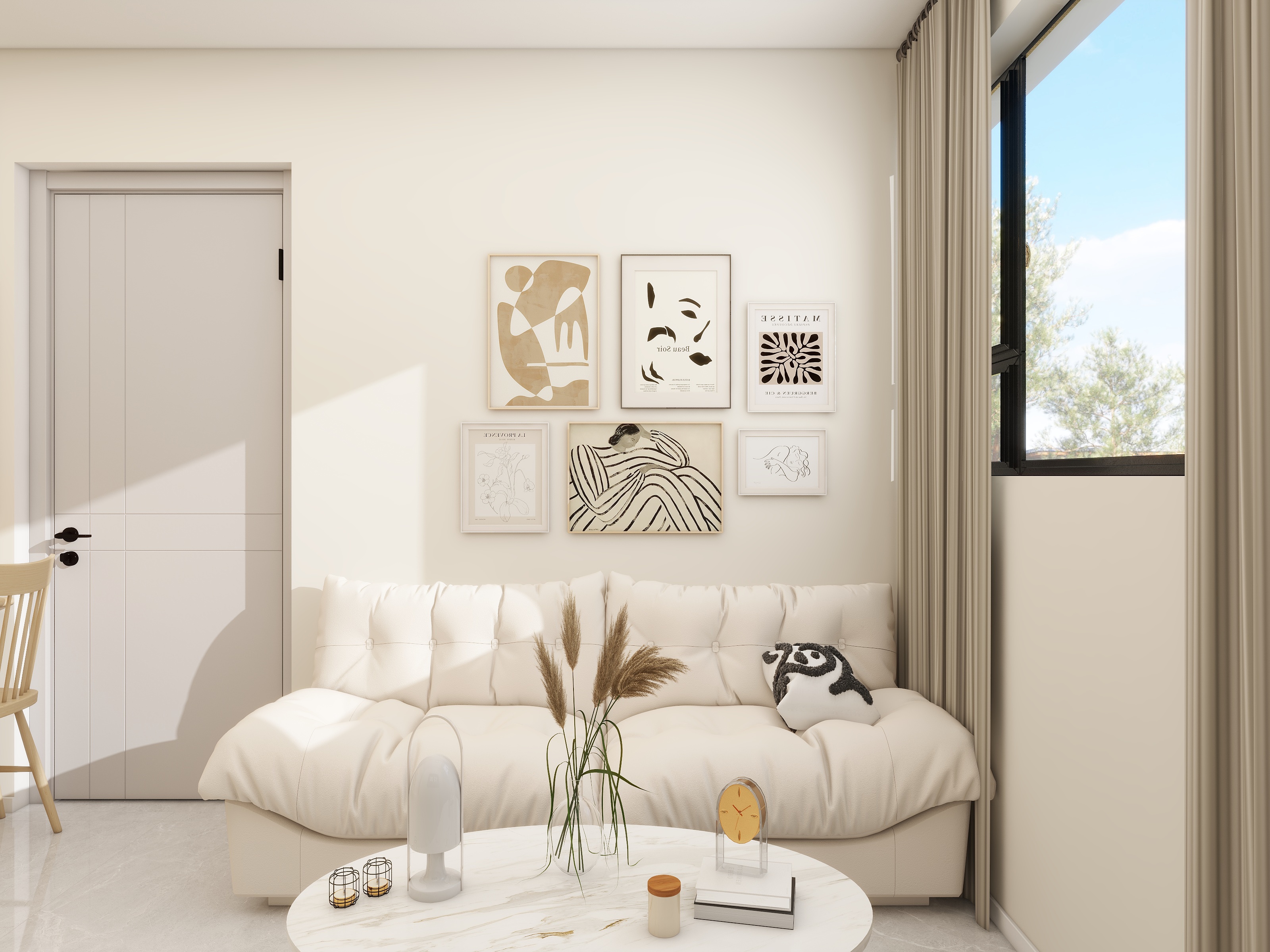 李青越-33平方奶油风两居室装修效果图