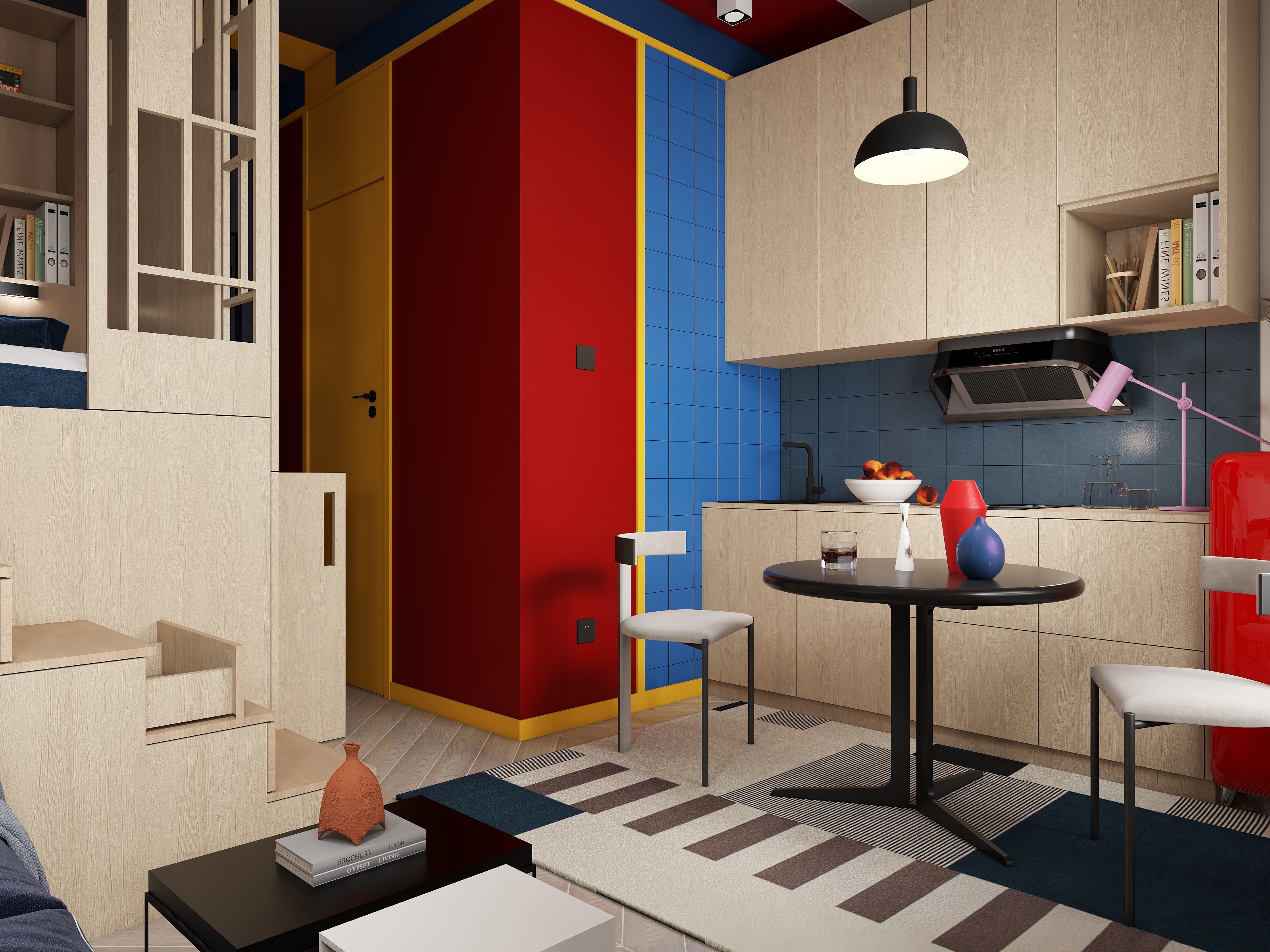 HT一绘途设计工作室-27㎡公寓·她要童话积木屋一样的小宅！-装修设计方案