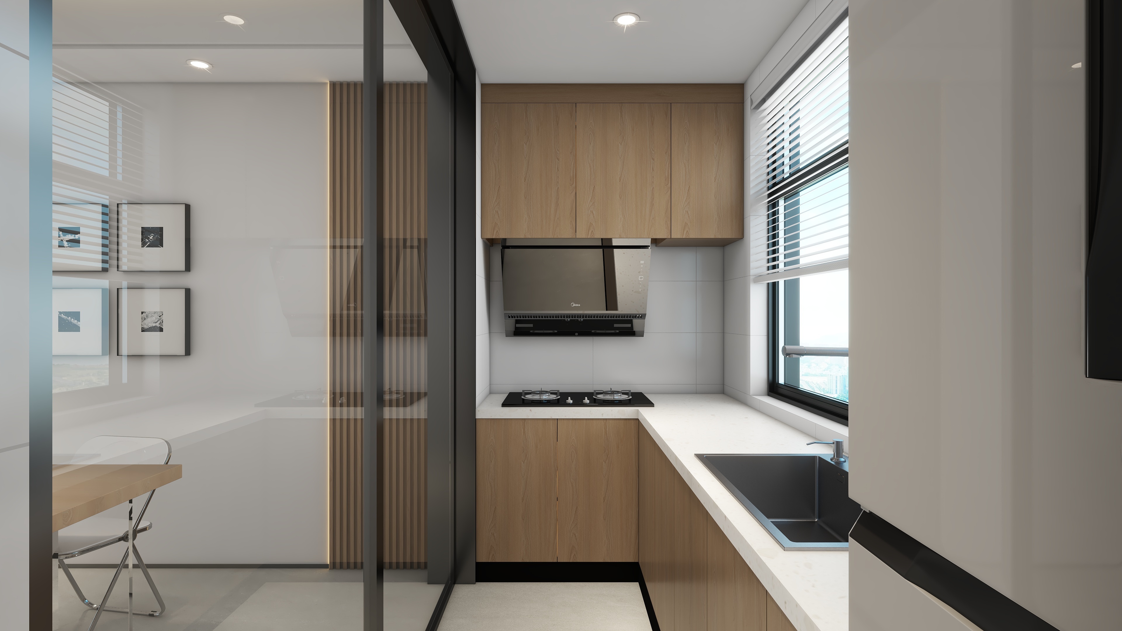 星空设计500一套-现代简约97㎡2室装修效果图