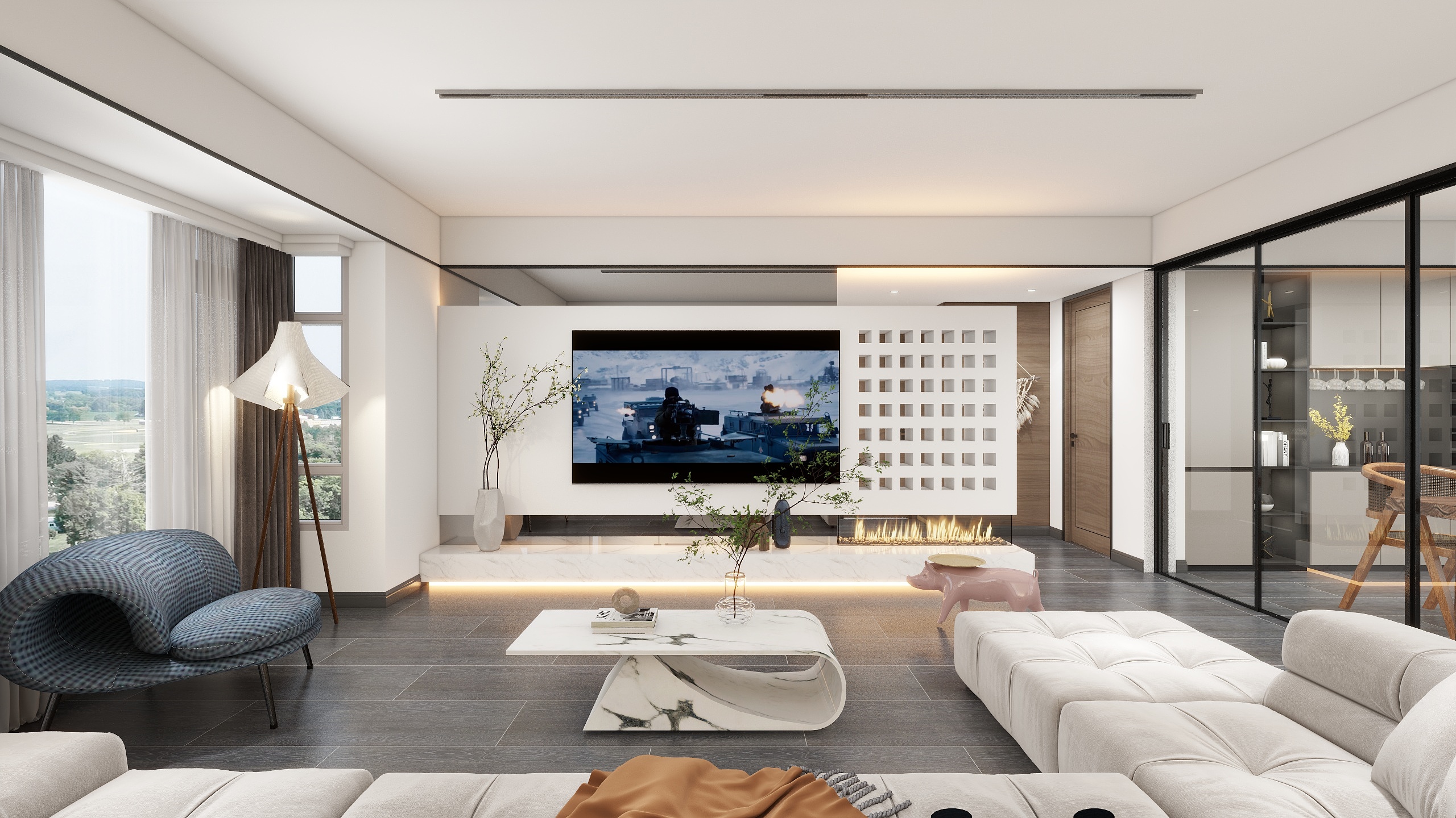 神马云在线-<东方京城>,150平-极简诧寂风装修效果图