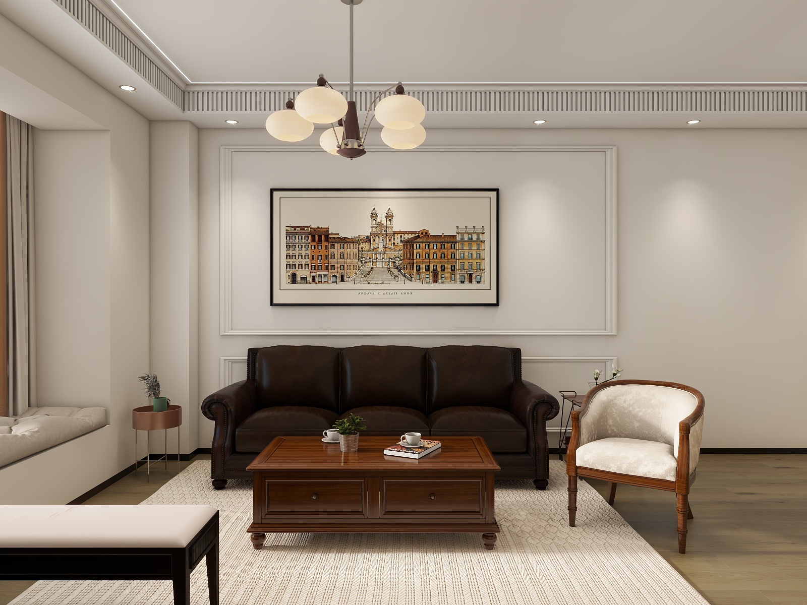 李青越-91方简欧风格三居室装修效果图