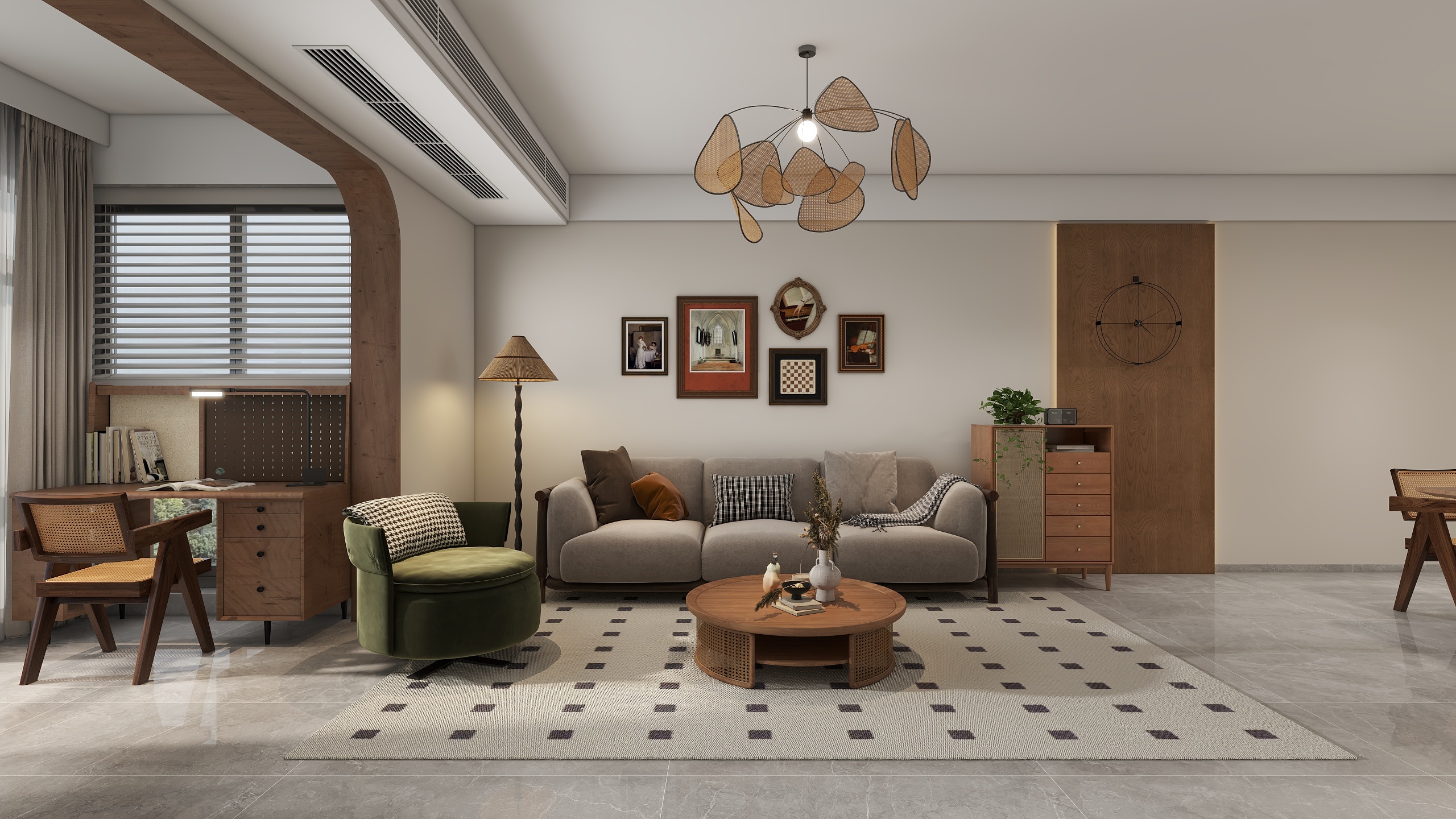 潘艳斯-中古风-127㎡5室-装修设计方案