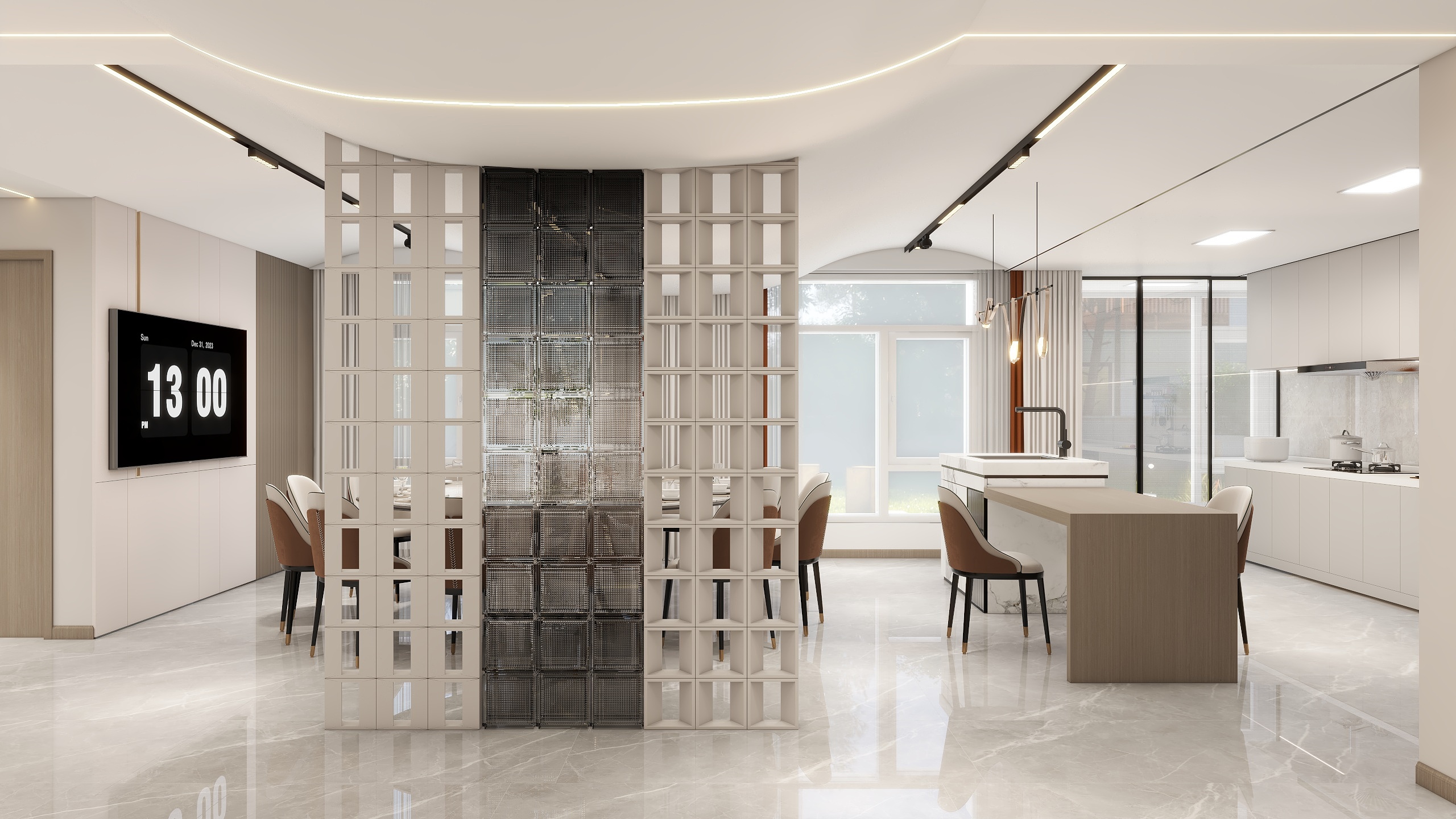 李青越-180平现代简约会所装修效果图