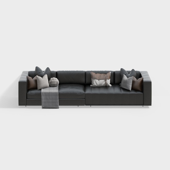 Modern leather multi-person sofa