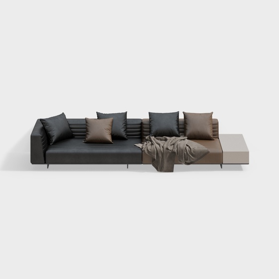 Light luxury leather multi-person sofa