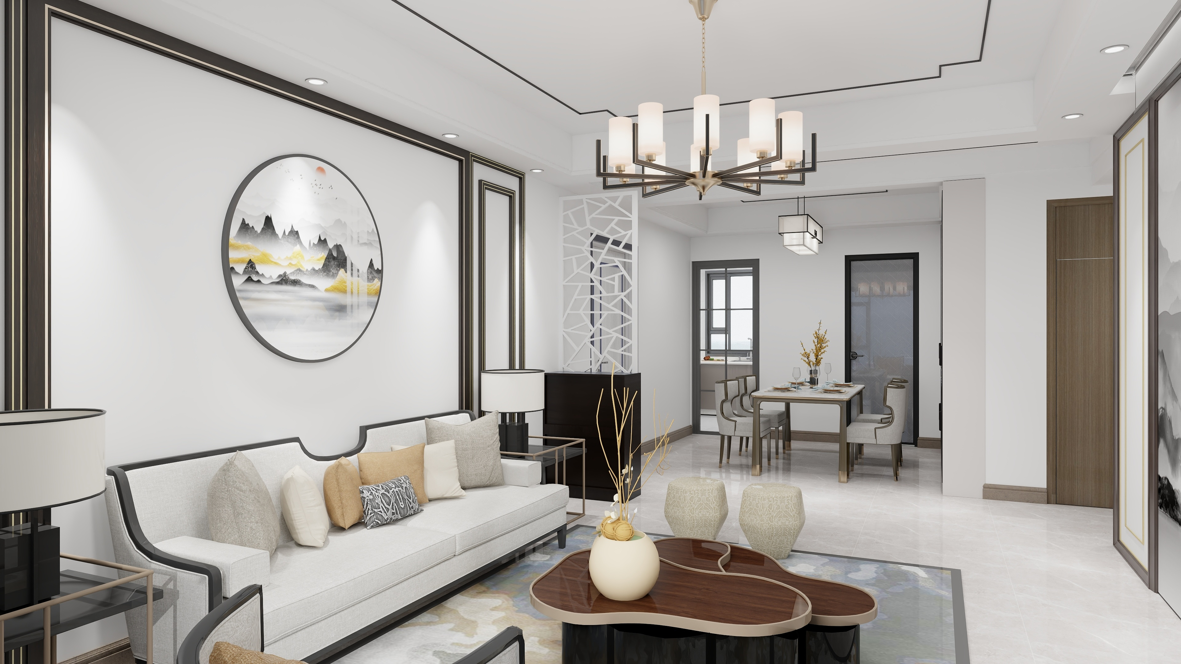 世纪主题-中梁·壹号院140㎡2室装修效果图