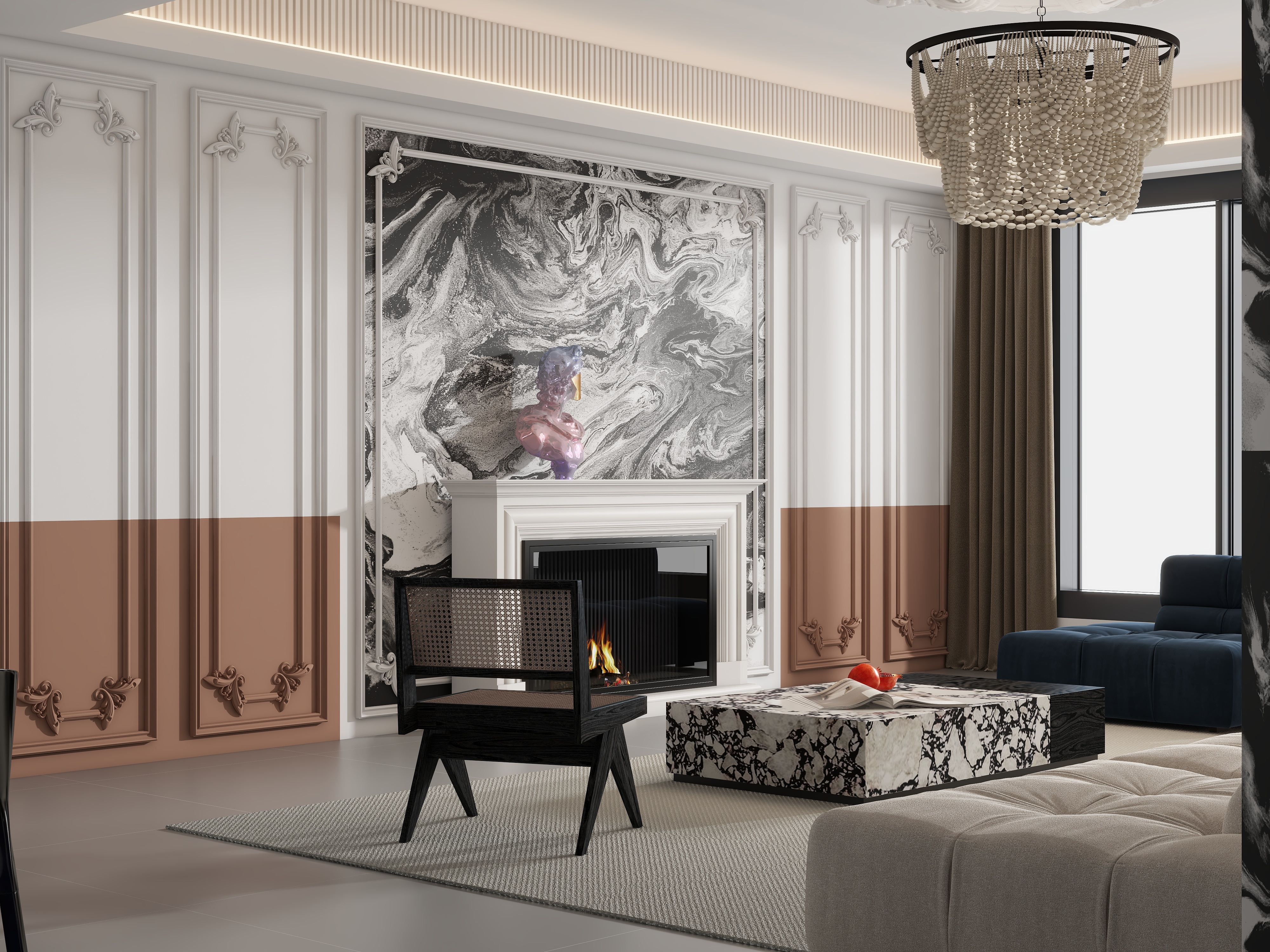 设计师_王梓睿-美式客餐厅-装修设计方案