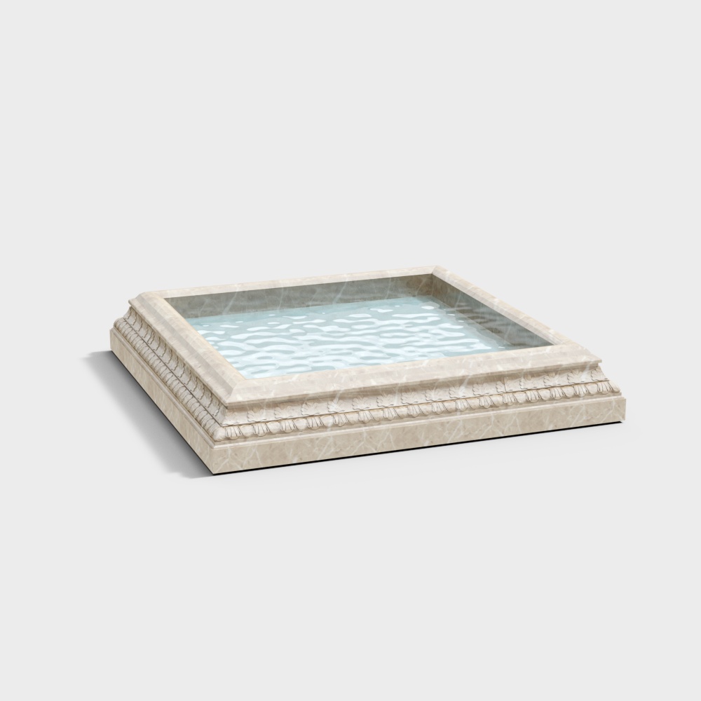 欧式古典景观水池-喷泉水景53D模型