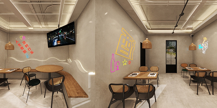 光影工作室-烧烤店效果图-副本-副本-装修设计方案