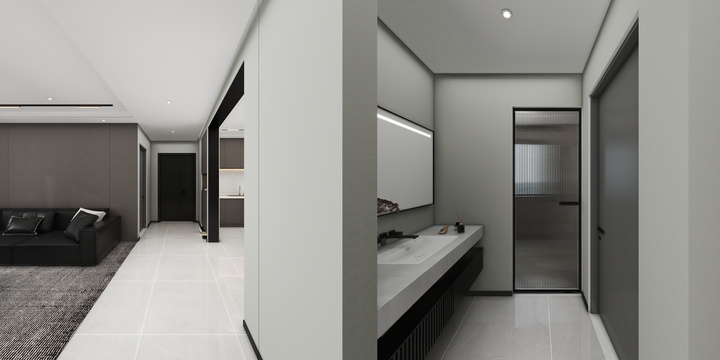 Modern Minimalist Gray Bathroom Design