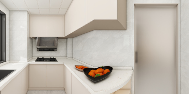 Modern Minimalist Kitchen with Creamy Tone