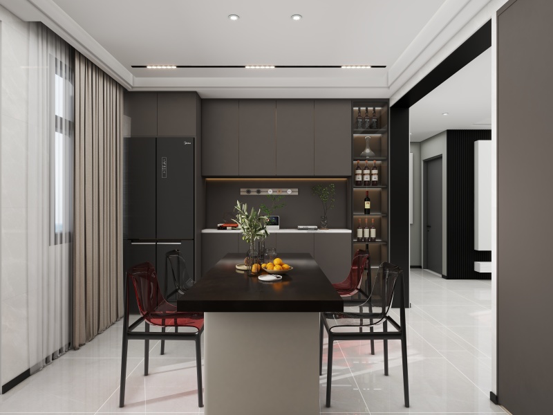 Contemporary Minimalist Dining with Gray Tone
