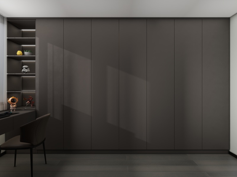 Minimalist Gray Home Office for Study