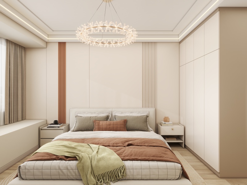 Creamy Gray Minimalist Bedroom Design Ideas