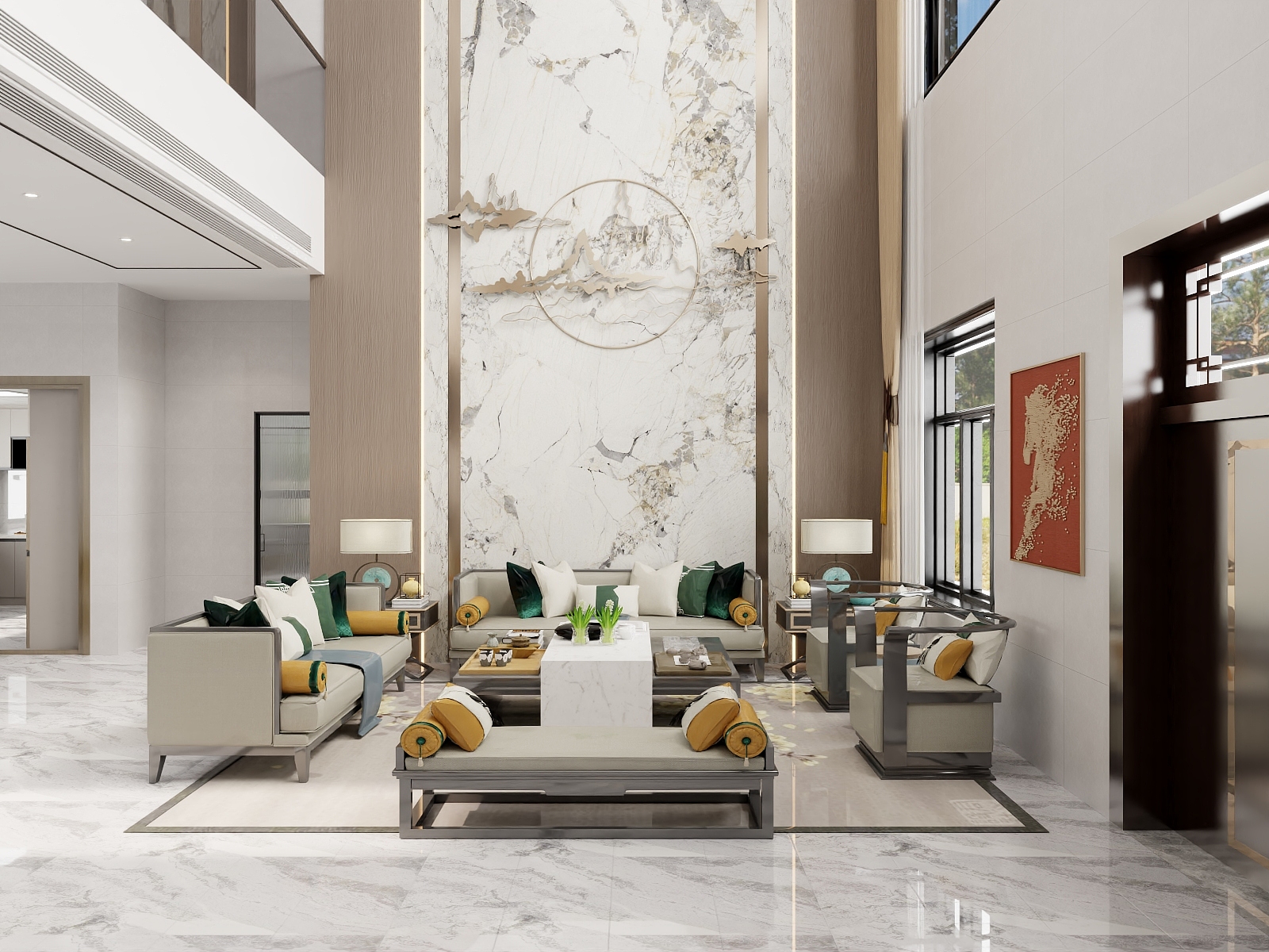 吴爽-  保定自建房复试新中式装修效果图