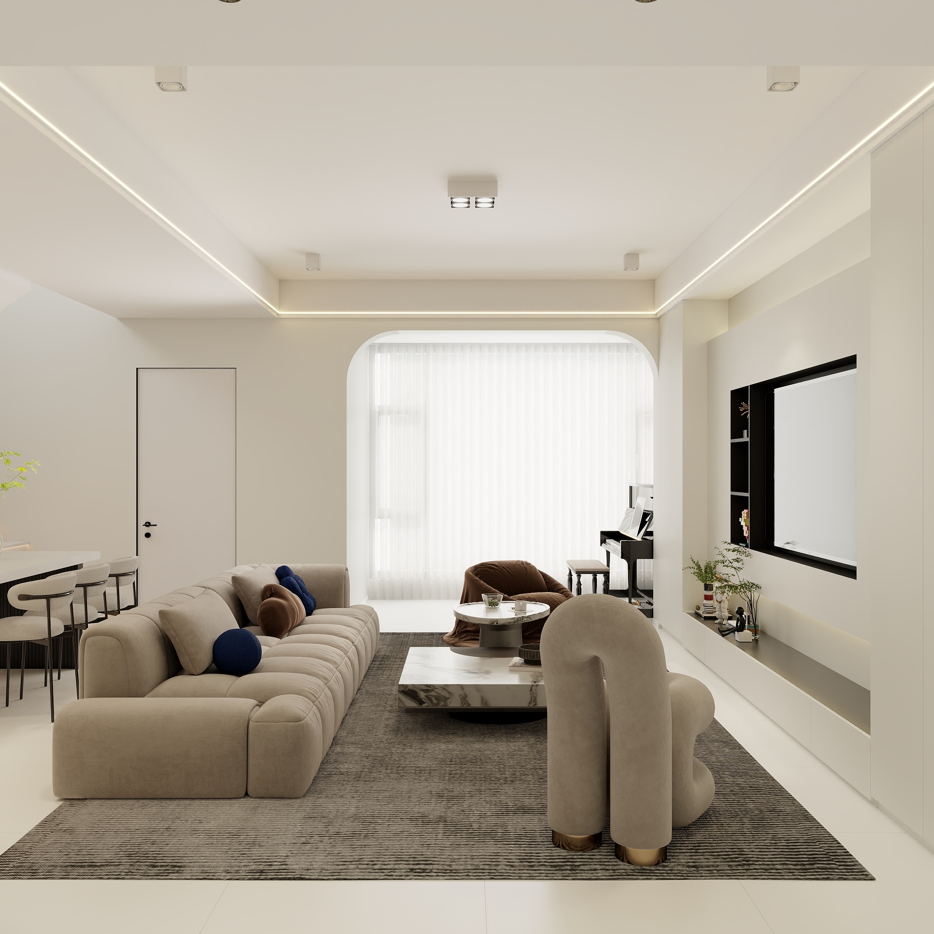 吴爽-北欧loft复试公寓设计装修效果图