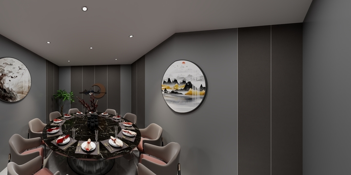 设计师刘子恒-饭店包间-装修设计方案