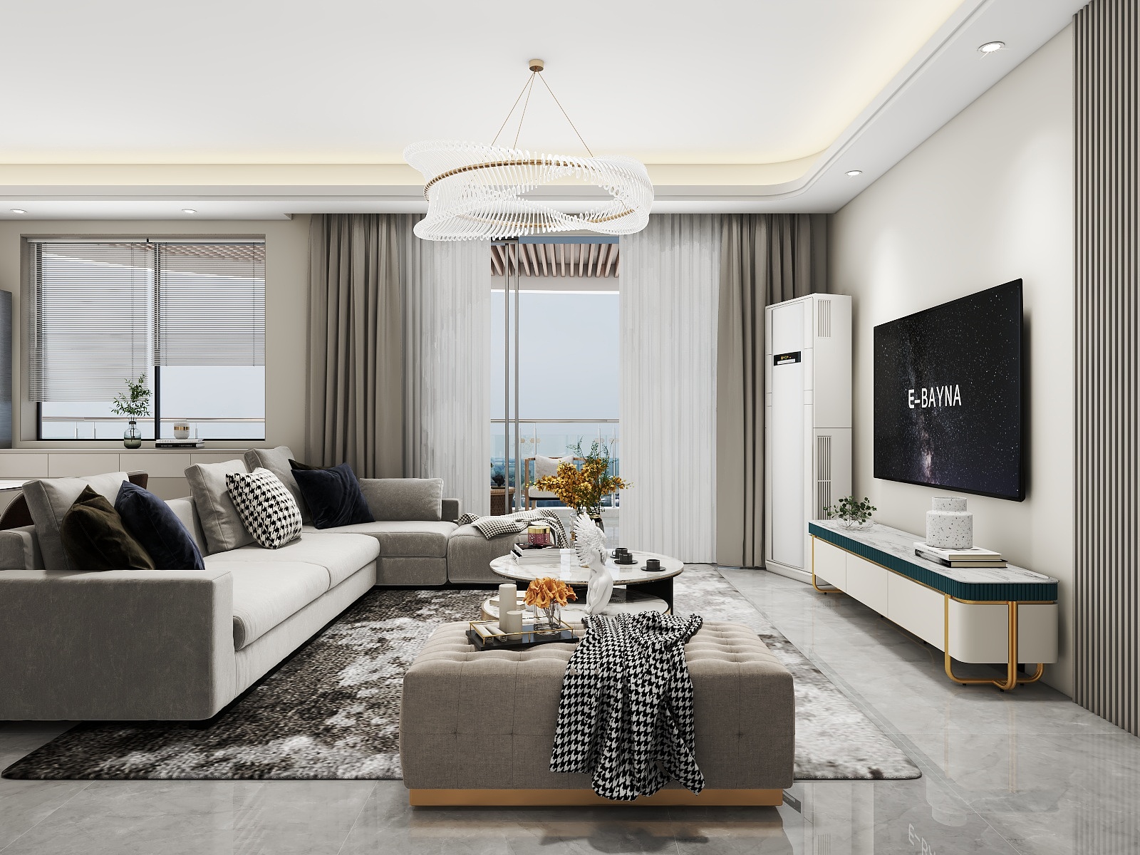 湛智华-现代轻奢124平4房装修效果图