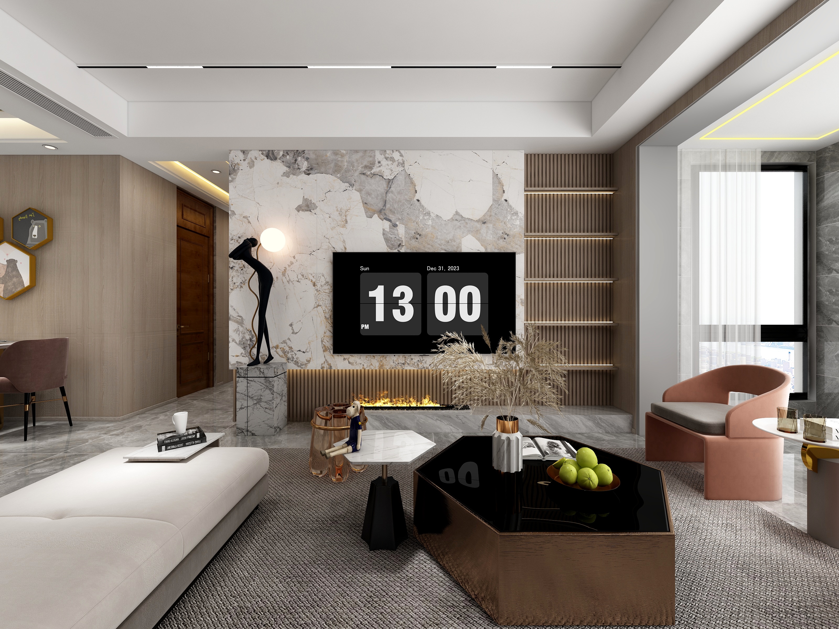 大金空调官方-原木风横厅设计-舒适节能两不误装修效果图