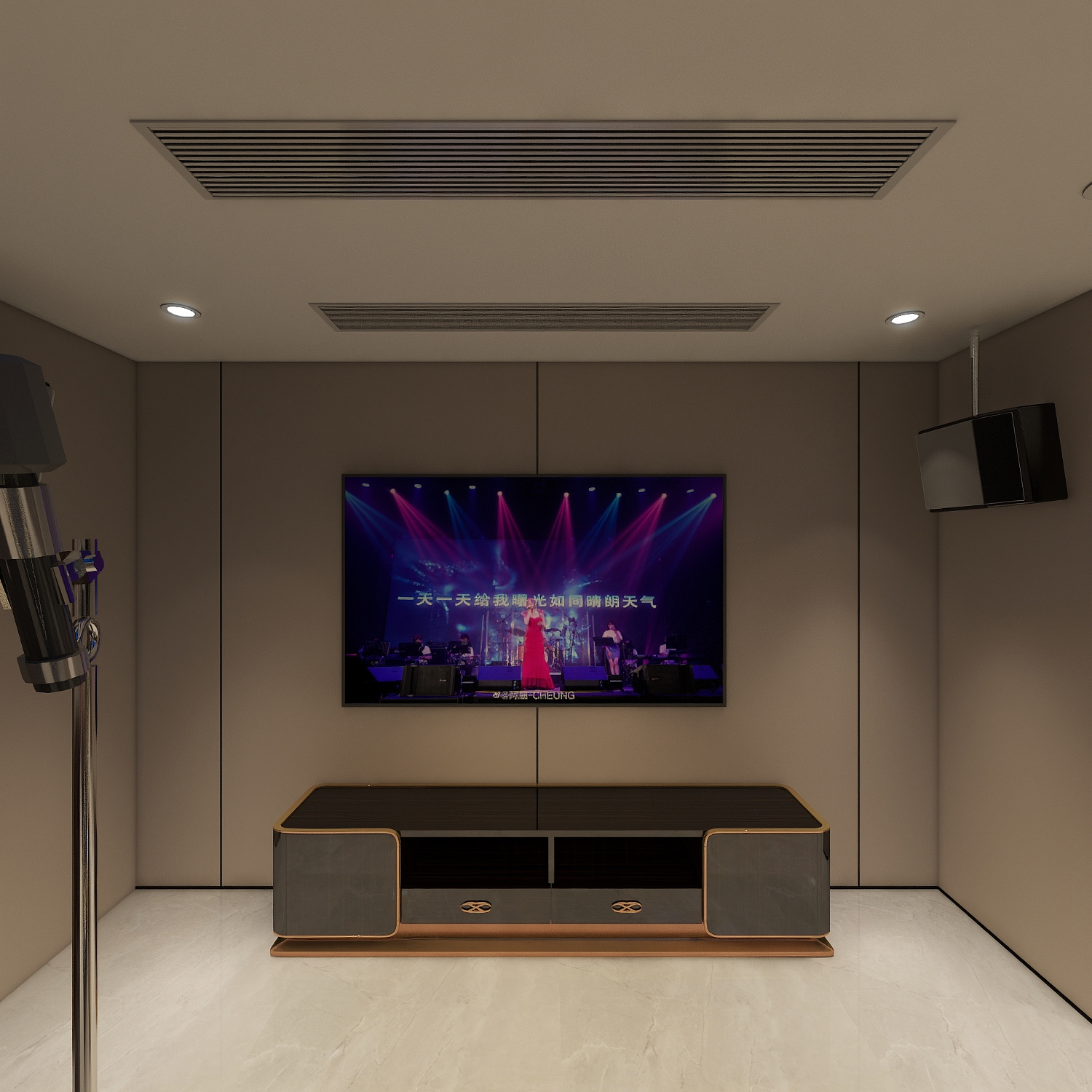 汇佰嘉护墙板工厂-刘总惠州金山湖联排别墅地下第一层ktv装修效果图第3张