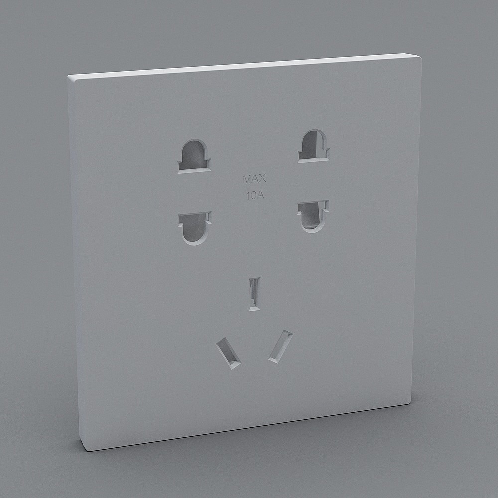 七孔插座3D模型